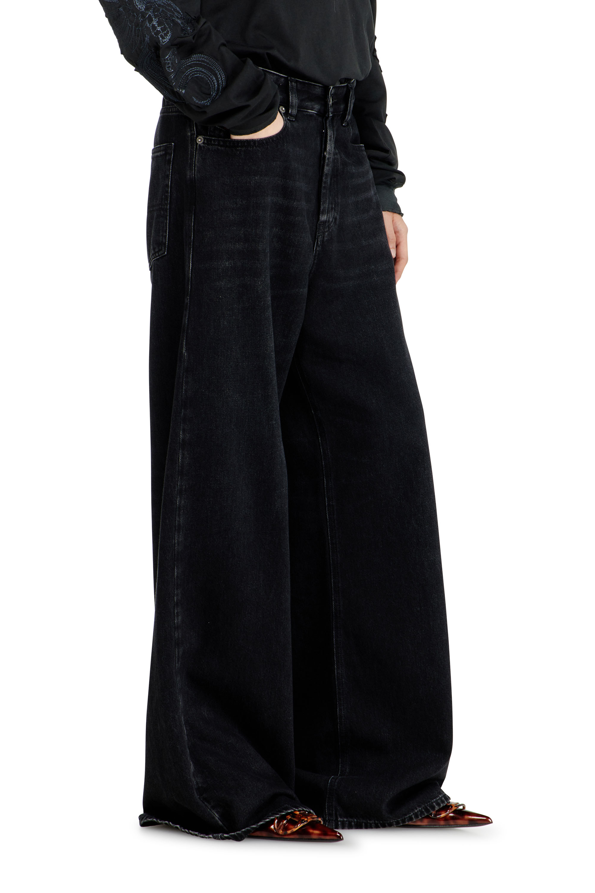 Diesel - Unisex's Relaxed Jeans 1996 D-Sire 09P09, Black/Dark grey - 9