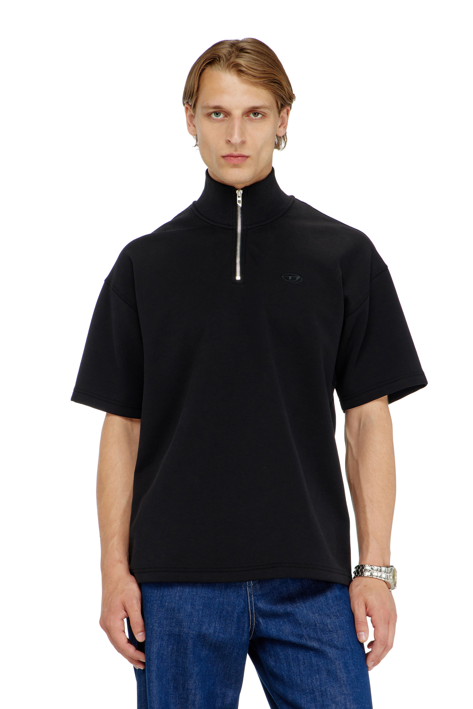 Diesel Men's Light - Short-Sleeve Half-Zip Sweatshirt In Scuba - Sweaters - Man Xxl