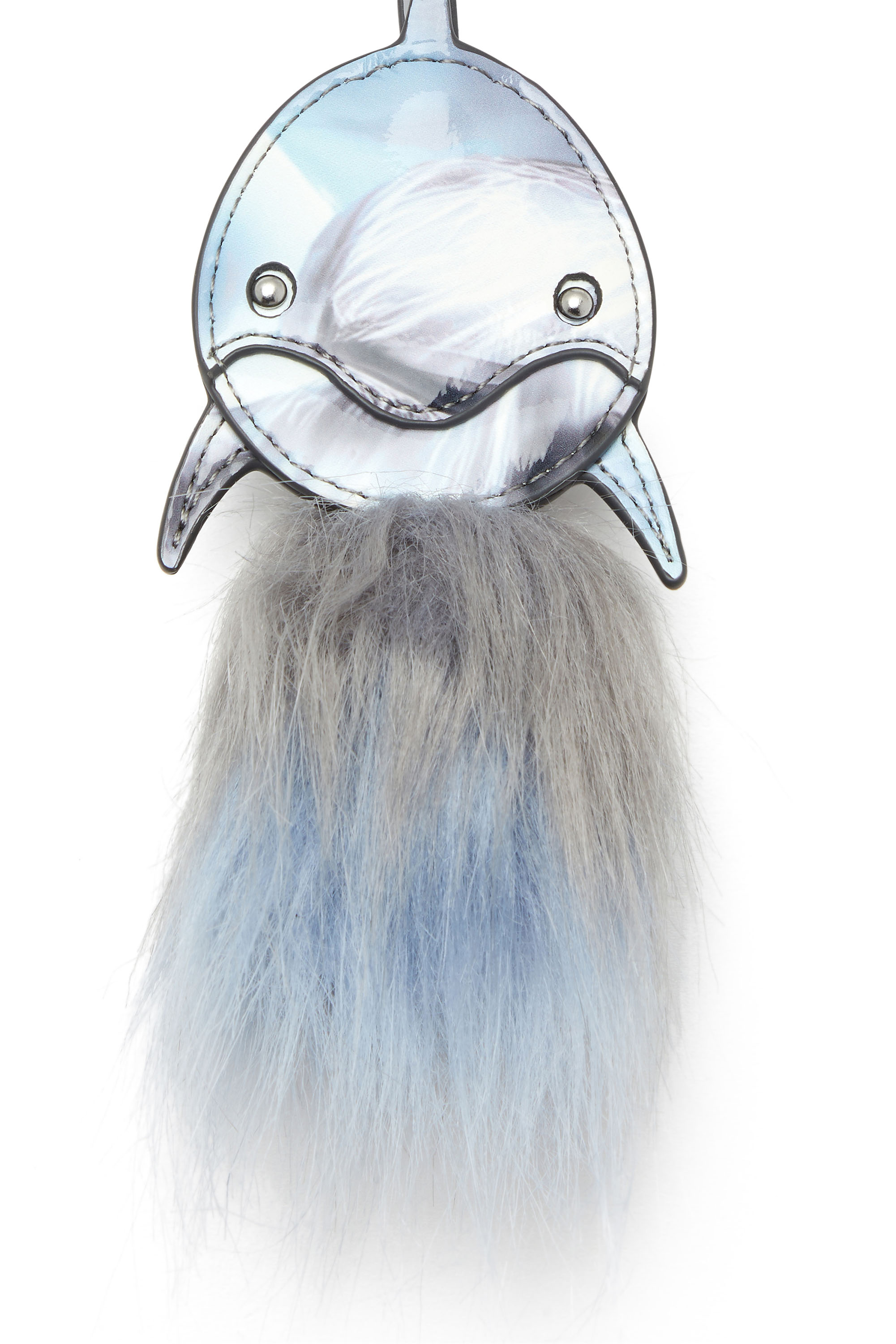 Diesel - FUR CHARMS II, Woman's Dolphin bag charm with fluffy tail in Azure - 4