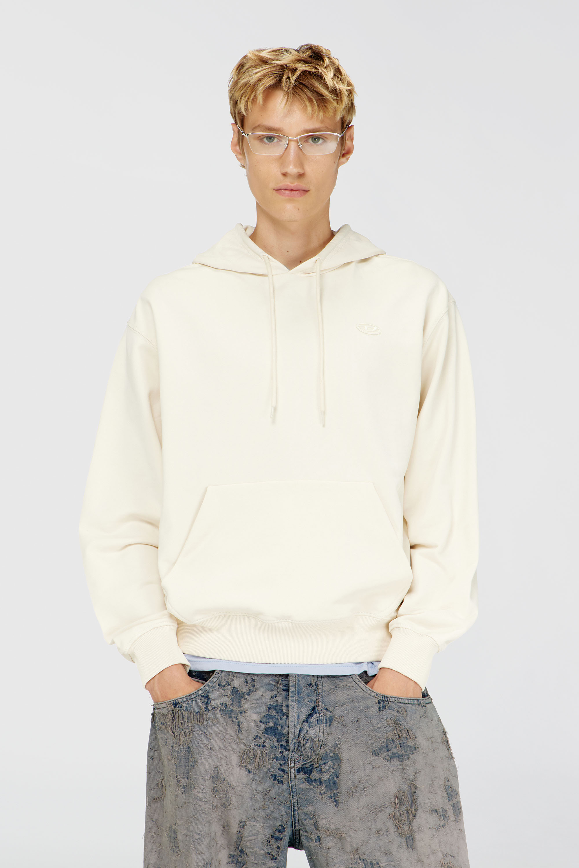Diesel – Hoodie with Oval D logo – Sweaters – Man – White