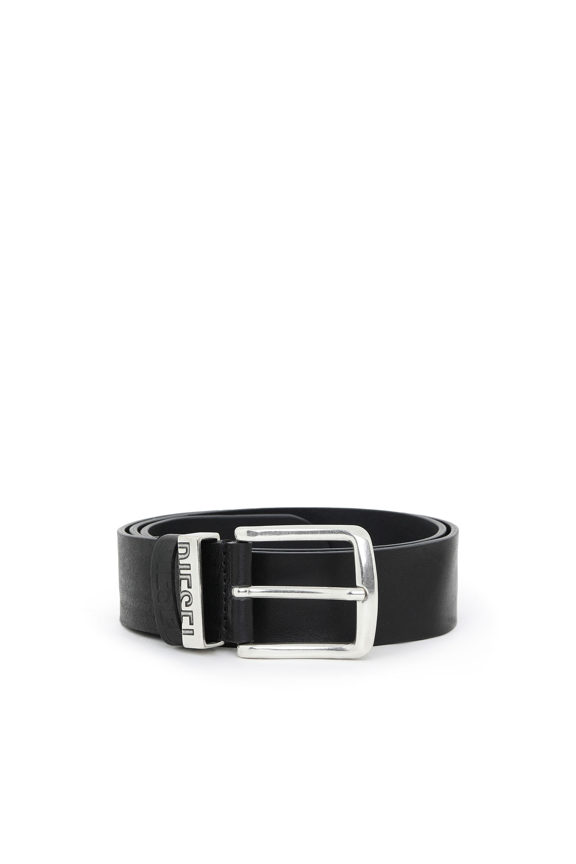 Diesel Men's Black - 3.9Cm Belt With Contrast Loops - Belts - Man Size 80
