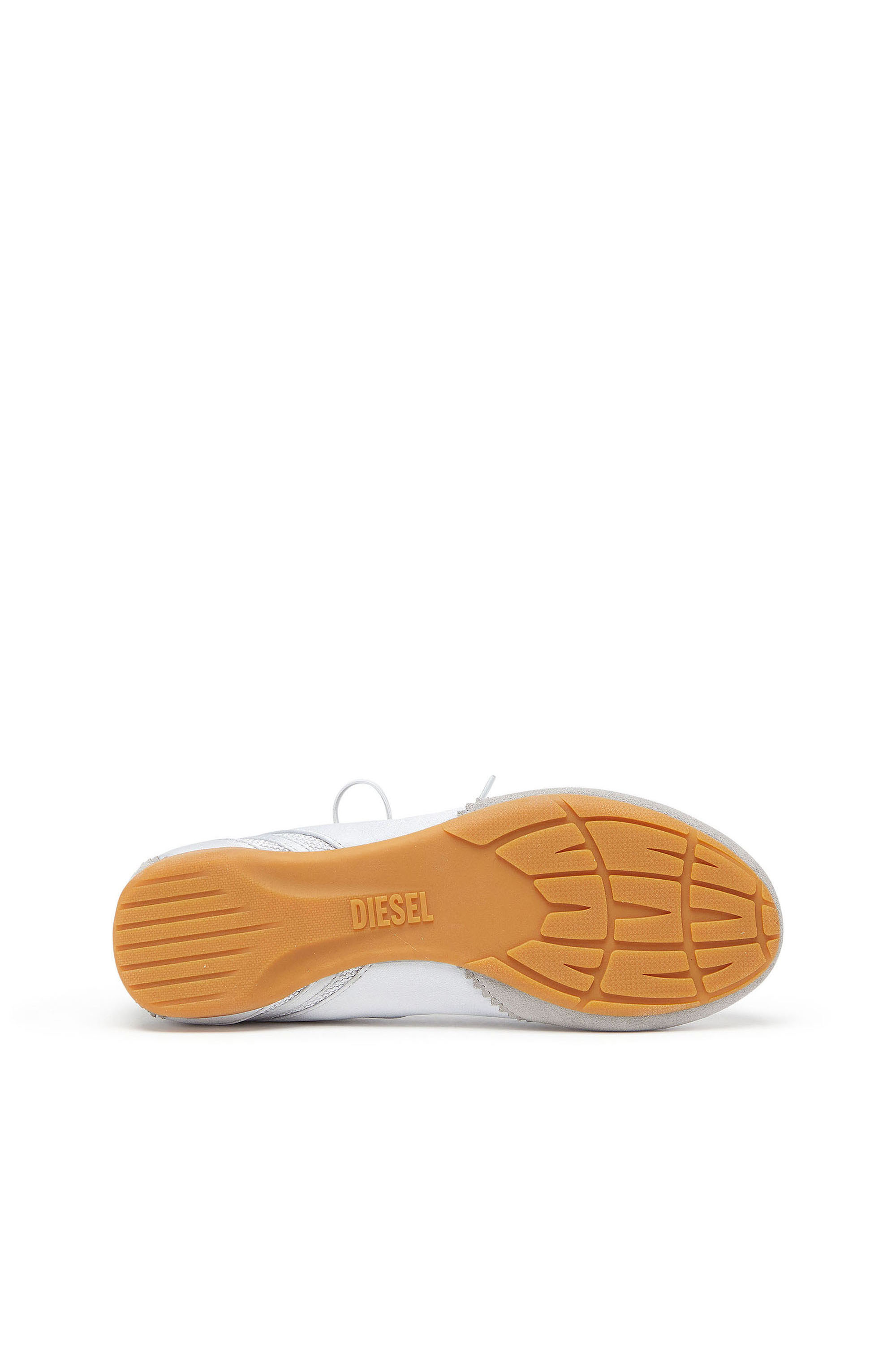 Diesel - D-MILE BALLERINA LACE UP II W, Woman's D-Mile - Ballerina flats in leather and mesh in Light Grey - 5