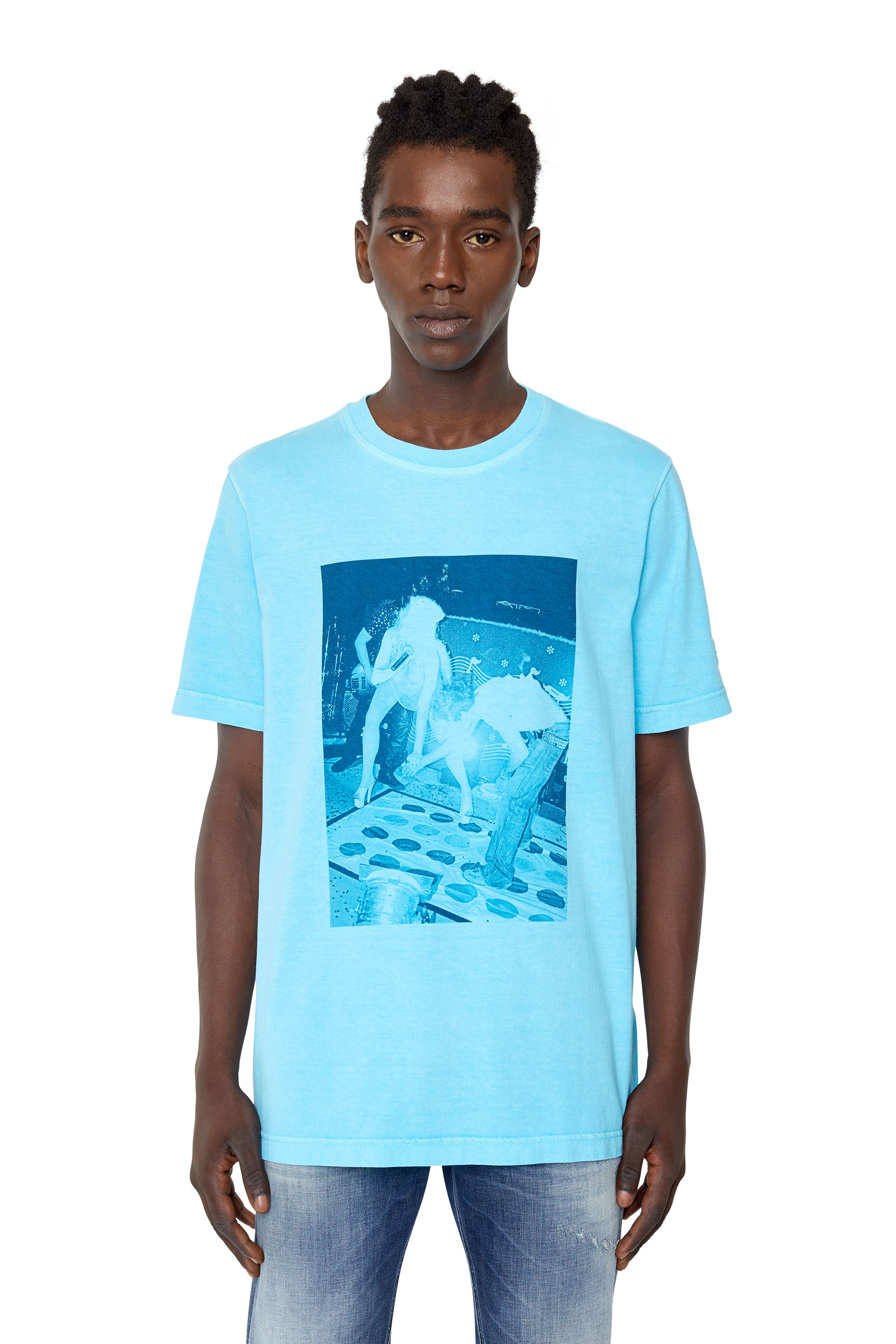 Diesel - T-shirt con stampa fotografica digitale - T-Shirts - Uomo - Blu