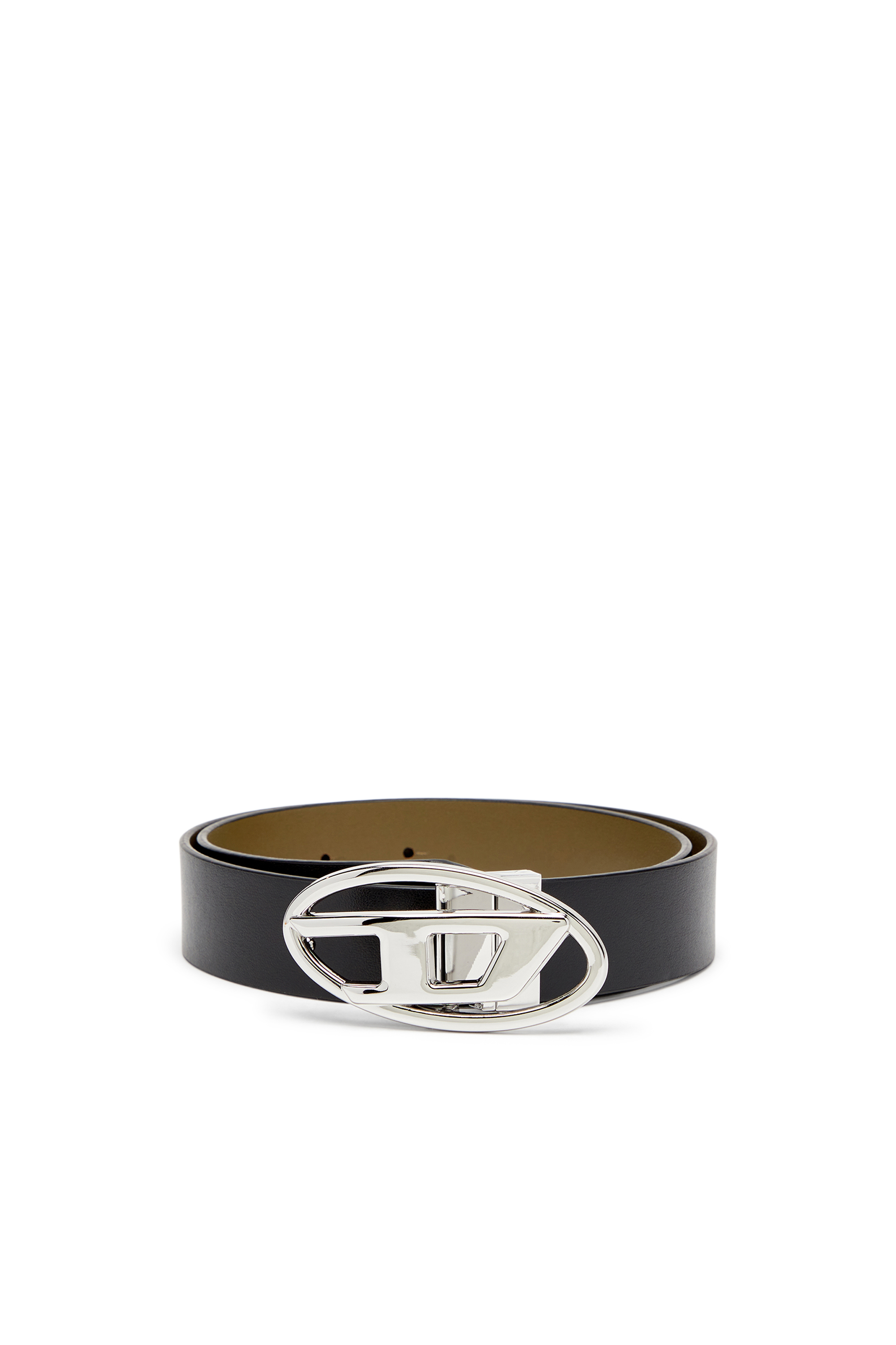 Diesel - Reversible leather belt with Oval D buckle - Belts - Woman - Multicolor
