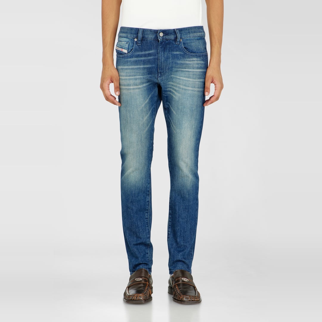 Diesel Slim Jeans Regular Waist 2019 D-Strukt, Dark blue, Zip fly