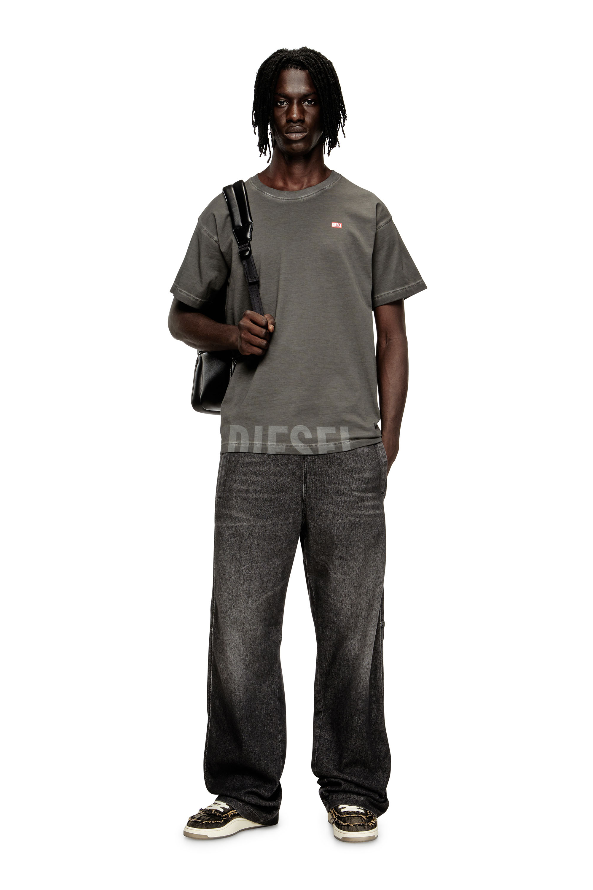 Diesel - T-NORM-T7, Man's Crew neck cotton t-shirt with print in Grey - 2