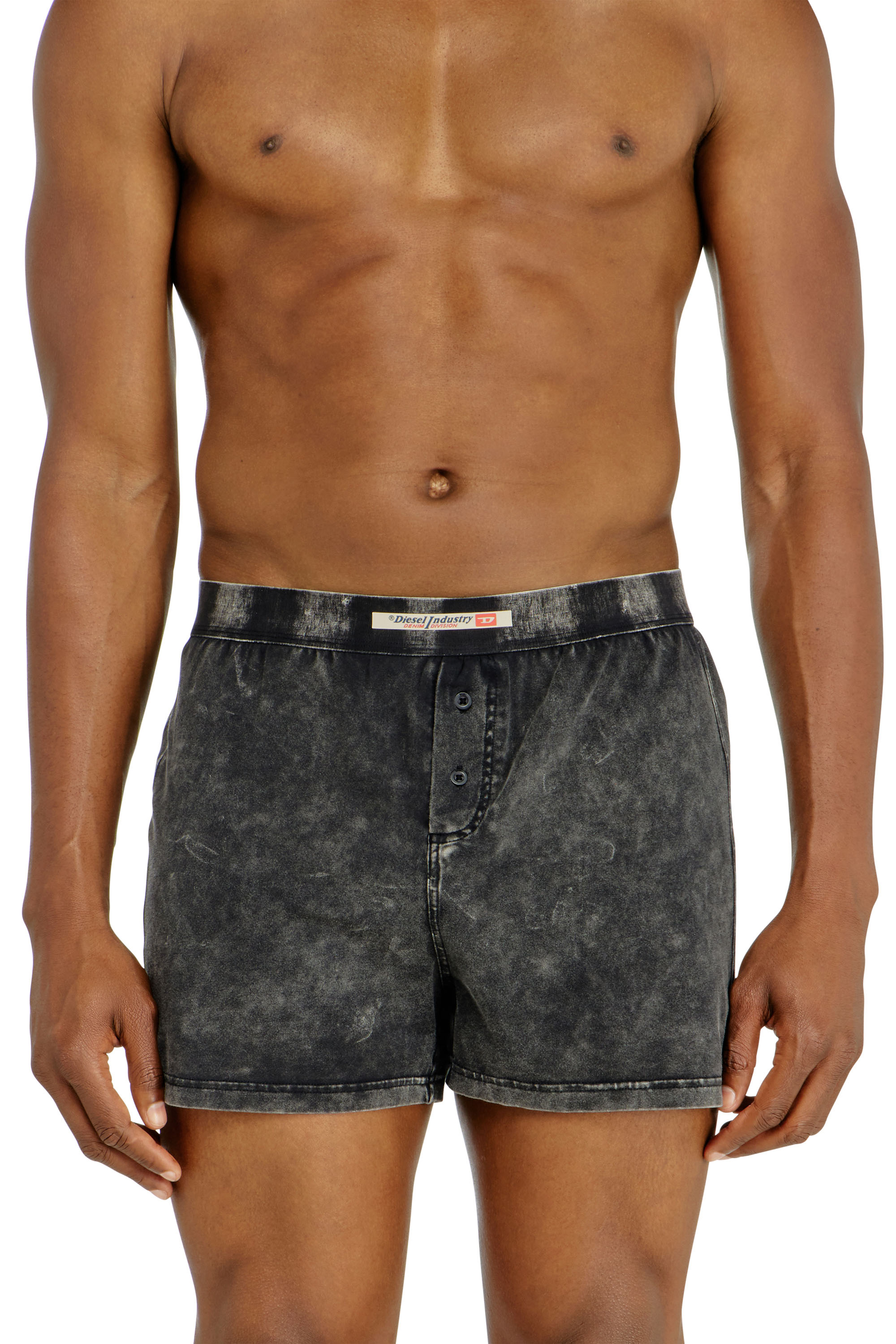 Diesel - STARPER-EL-DNM, Man's Boxer briefs in cotton with denim effect in Dark grey - 3