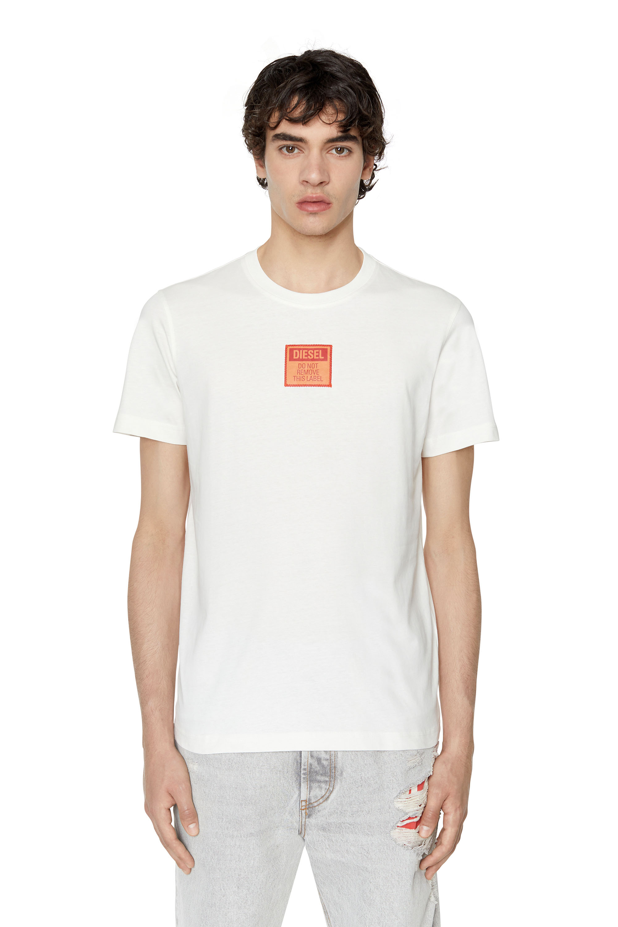 Diesel - T-shirt con logo applicato - T-Shirts - Uomo - Bianco