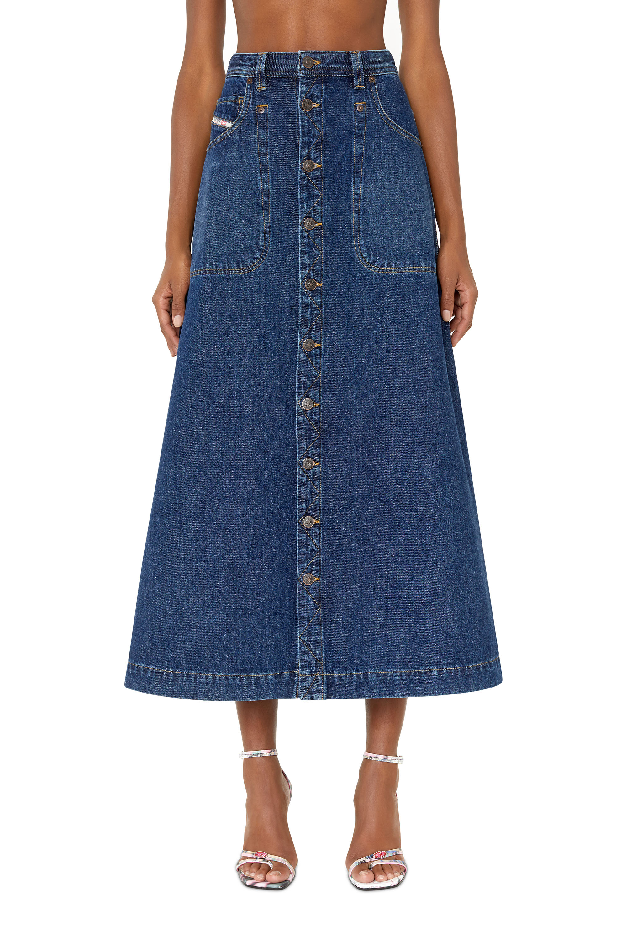 Diesel - A-line skirt in denim - Skirts - Woman - Blue
