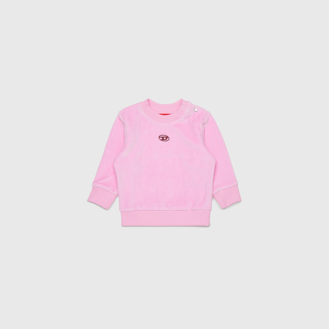 Diesel - Sweat-shirt en velours avec broderie Oval D - Pull Cotton - Homme - Rose