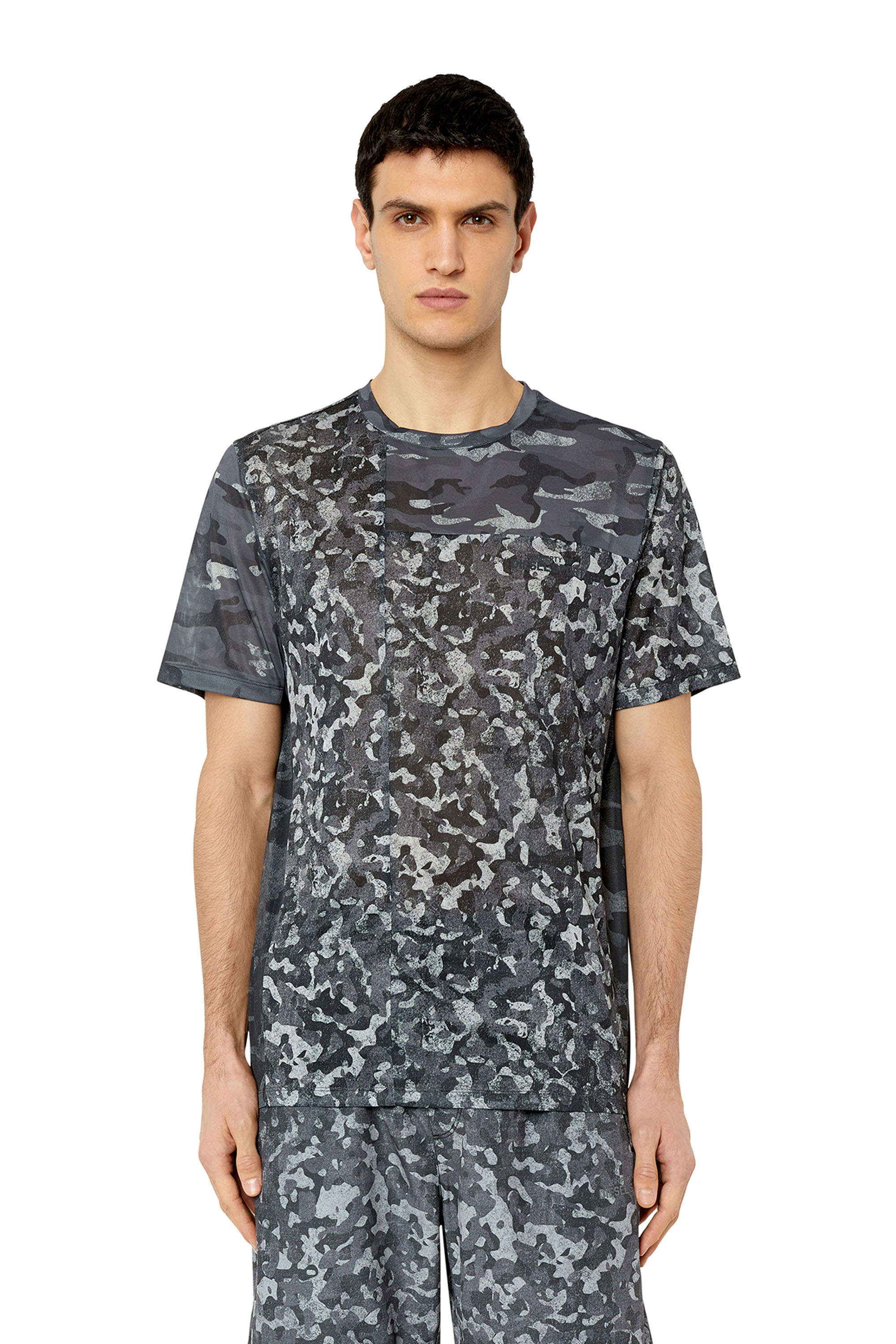 Diesel - T-shirt con stampe camouflage a contrasto - T-Shirts - Uomo - Multicolor