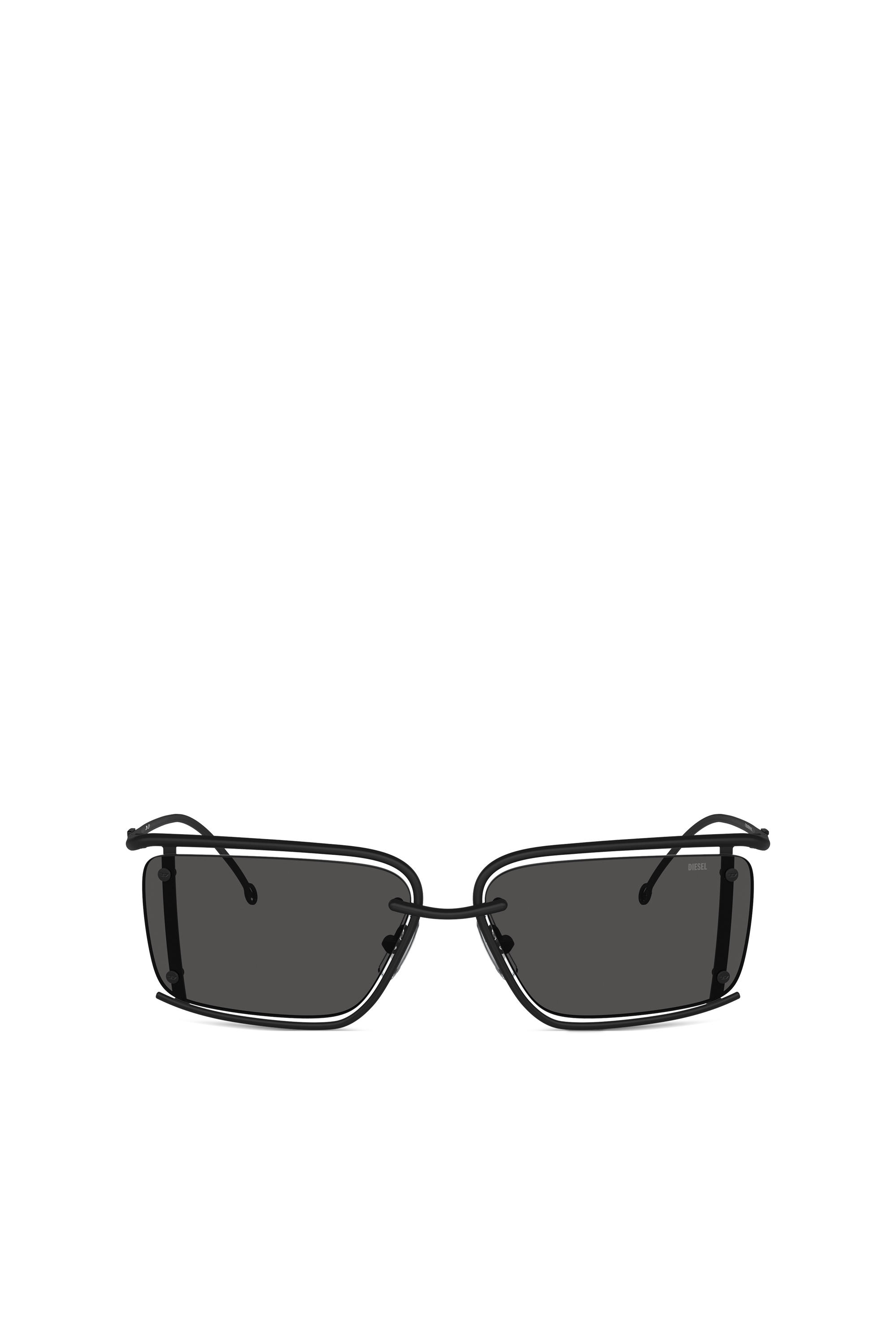 Diesel Unisex Black - Rectangle Sunglasses - Sunglasses Uni