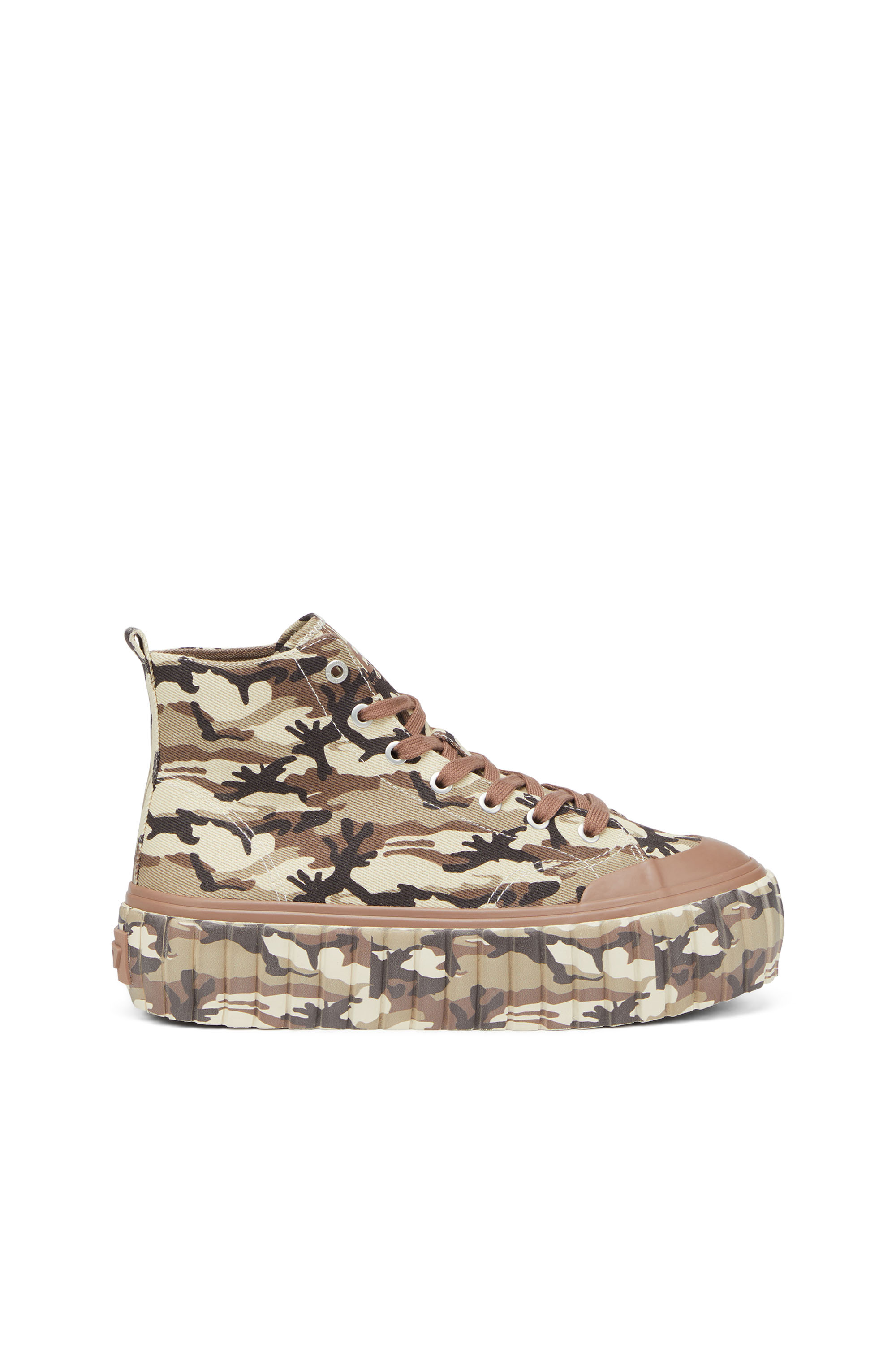 Diesel - Sneaker platform alte con motivo camouflage - Sneakers - Donna - Beige