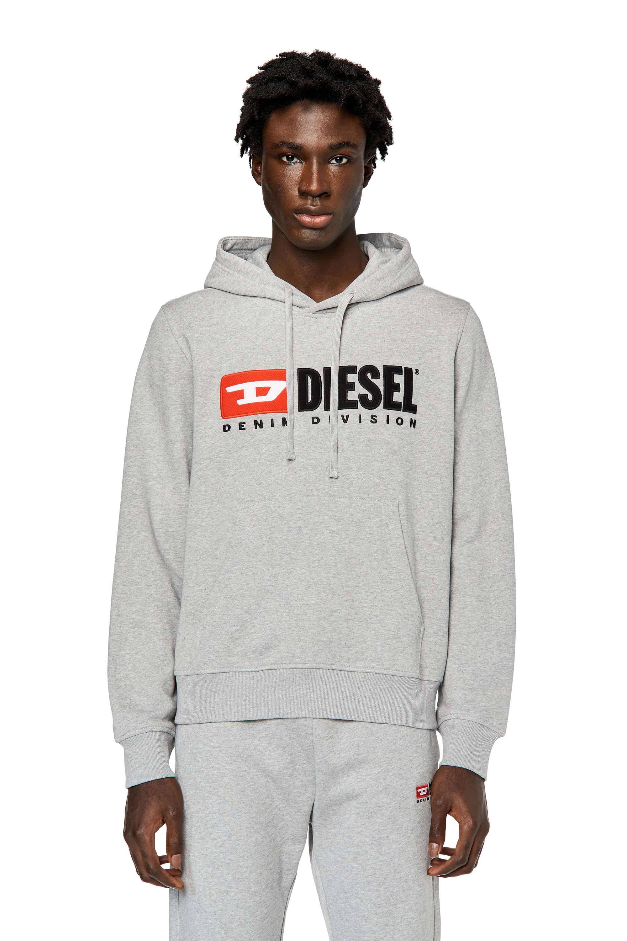 Diesel - Sweat-shirt à capuche avec logo appliqué - Pull Cotton - Homme - Gris