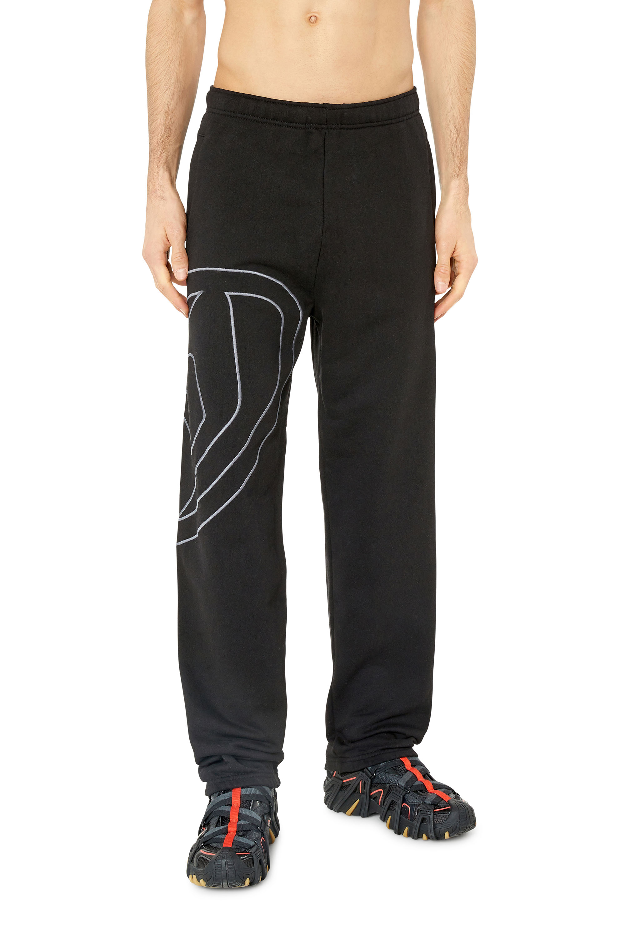 Shop Diesel Sweatpants With Maxi D Logo In Black