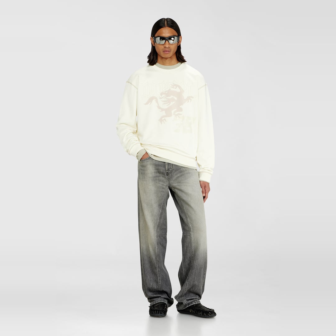 Diesel - Sweatshirt with embroidery and print - Sweaters - Man - White