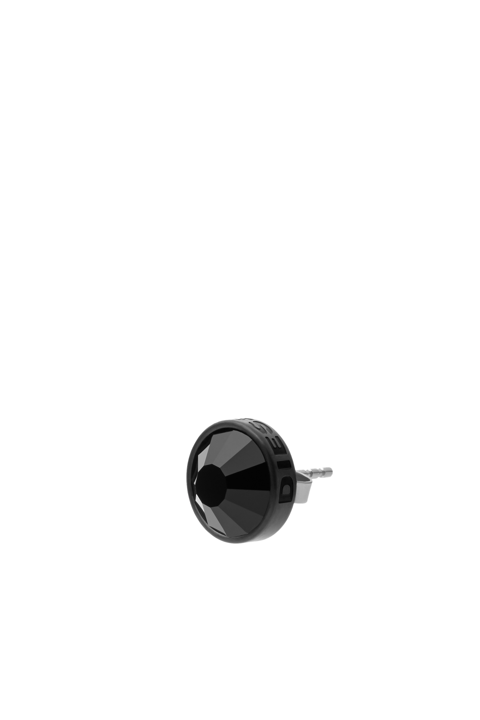 Diesel - Black stainless steel single single stud earring - Earrings - Man - Black