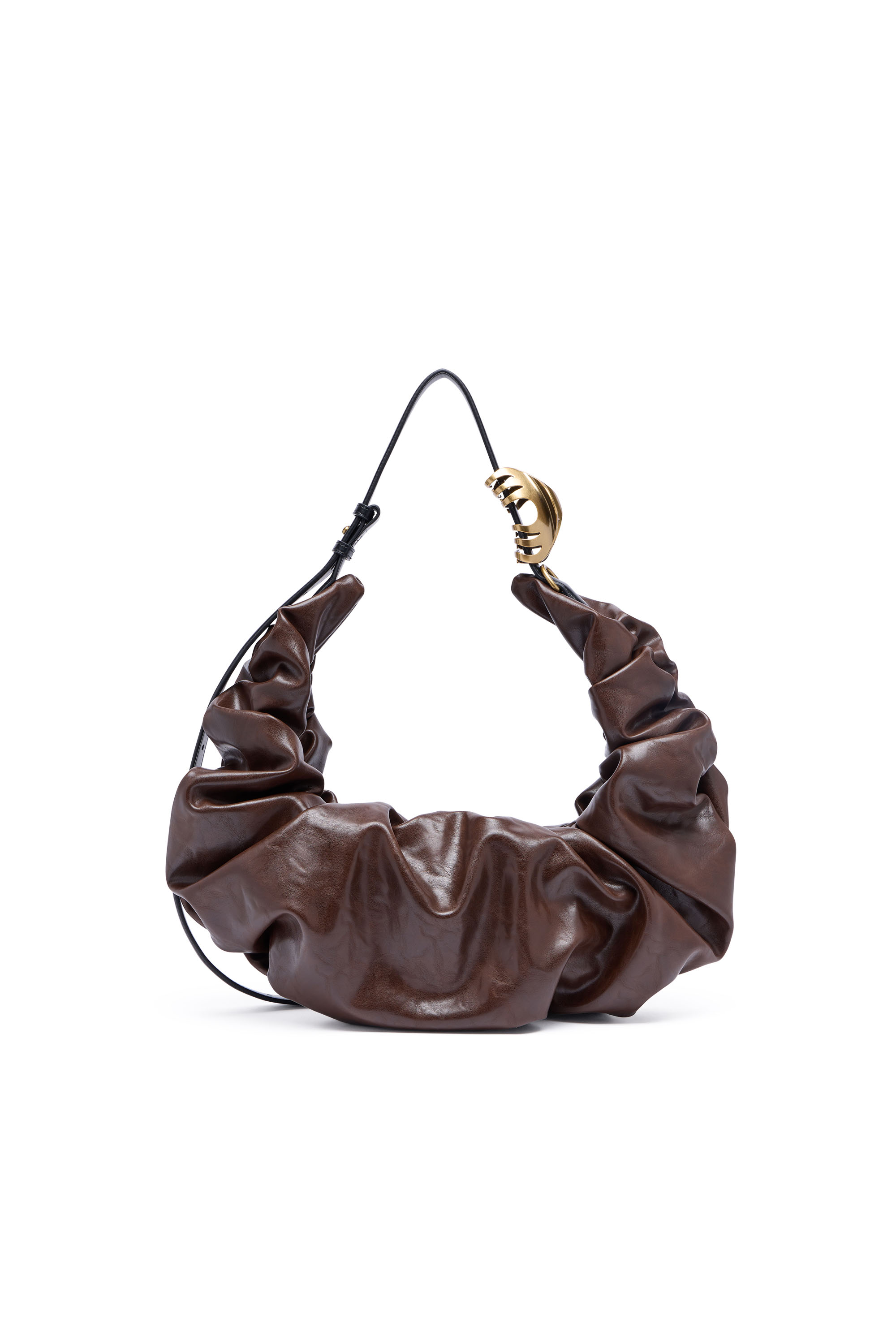 Diesel - GRAB-D HOBO L, Woman's Grab-D-Large scrunched hobo bag in Brown - 3