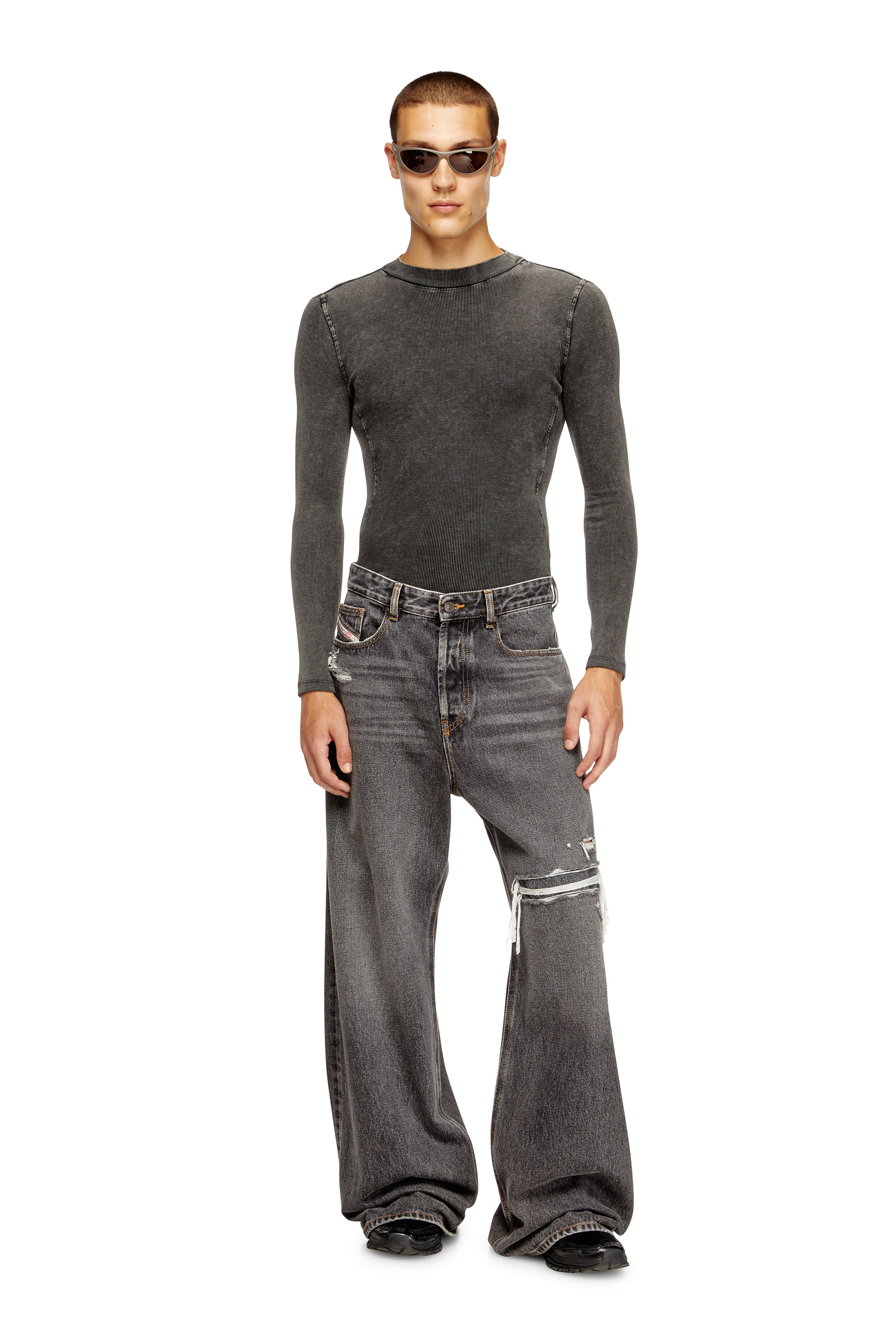 Diesel - Man's Relaxed Jeans D-Rise 007F6, Black/Dark grey - 1