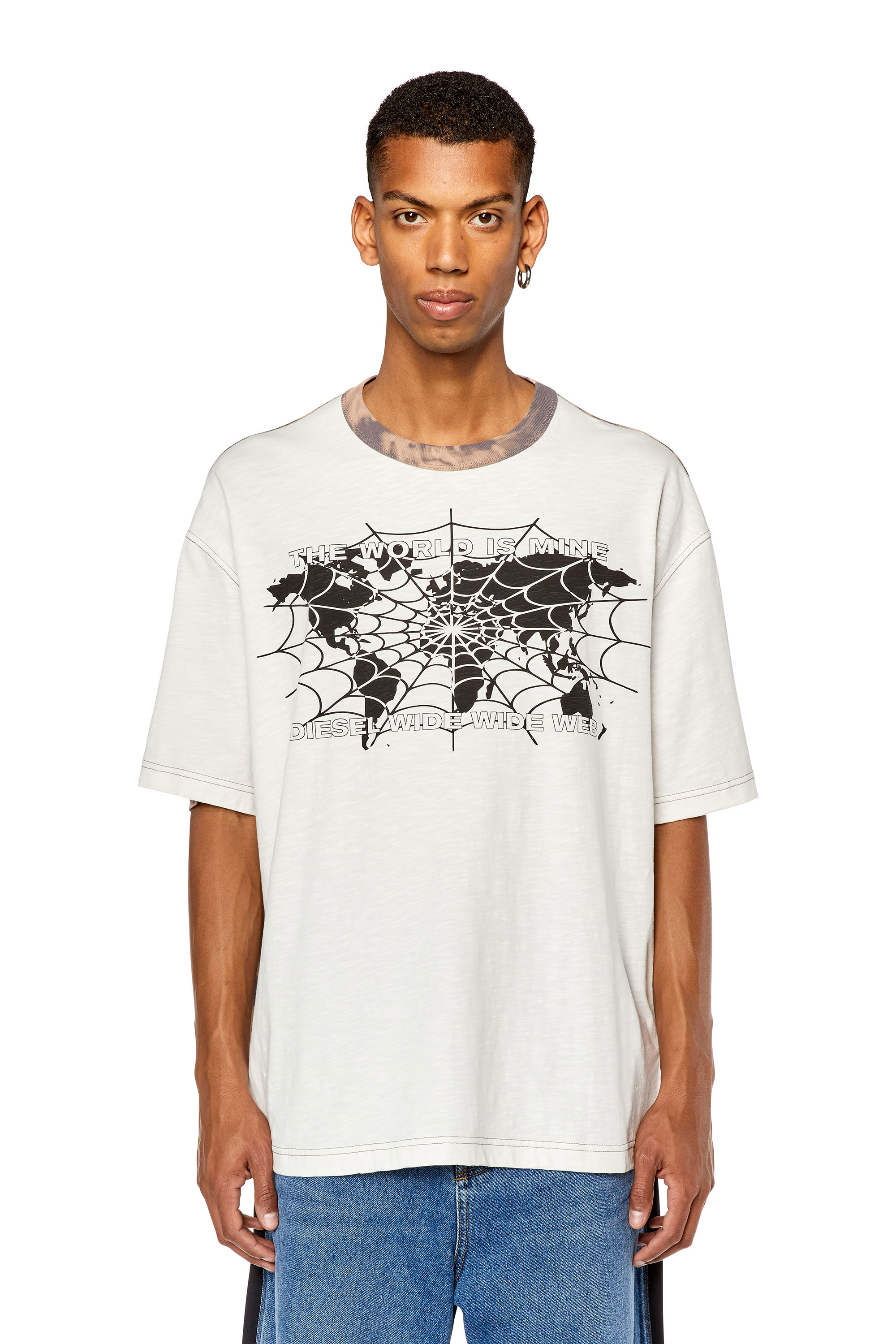 Diesel - T-shirt with marbled back - T-Shirts - Man - Multicolor