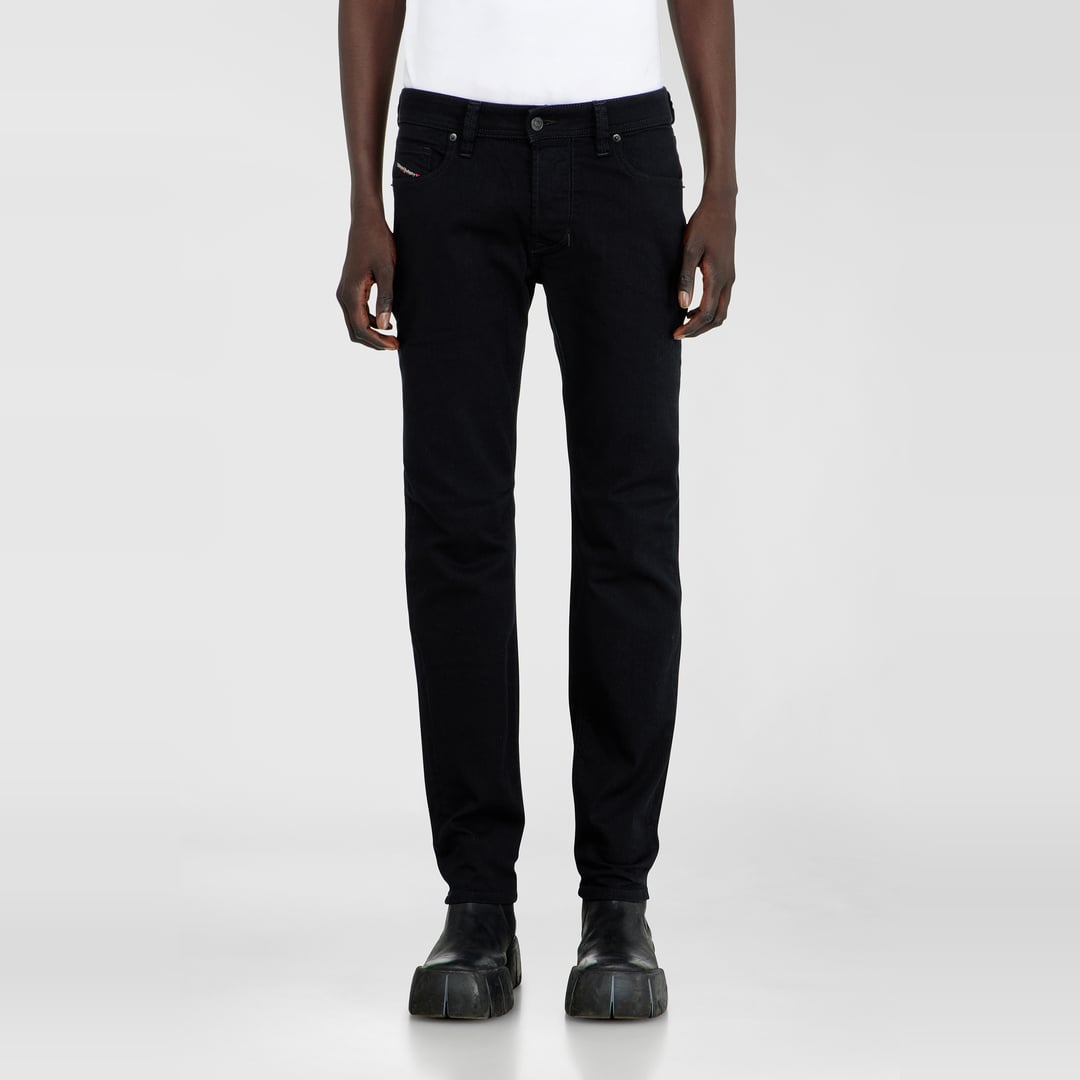 Diesel Jeans Regular Taille Basse 1986 Larkee-Beex, Noir/Gris foncé, Fermeture boutonnée