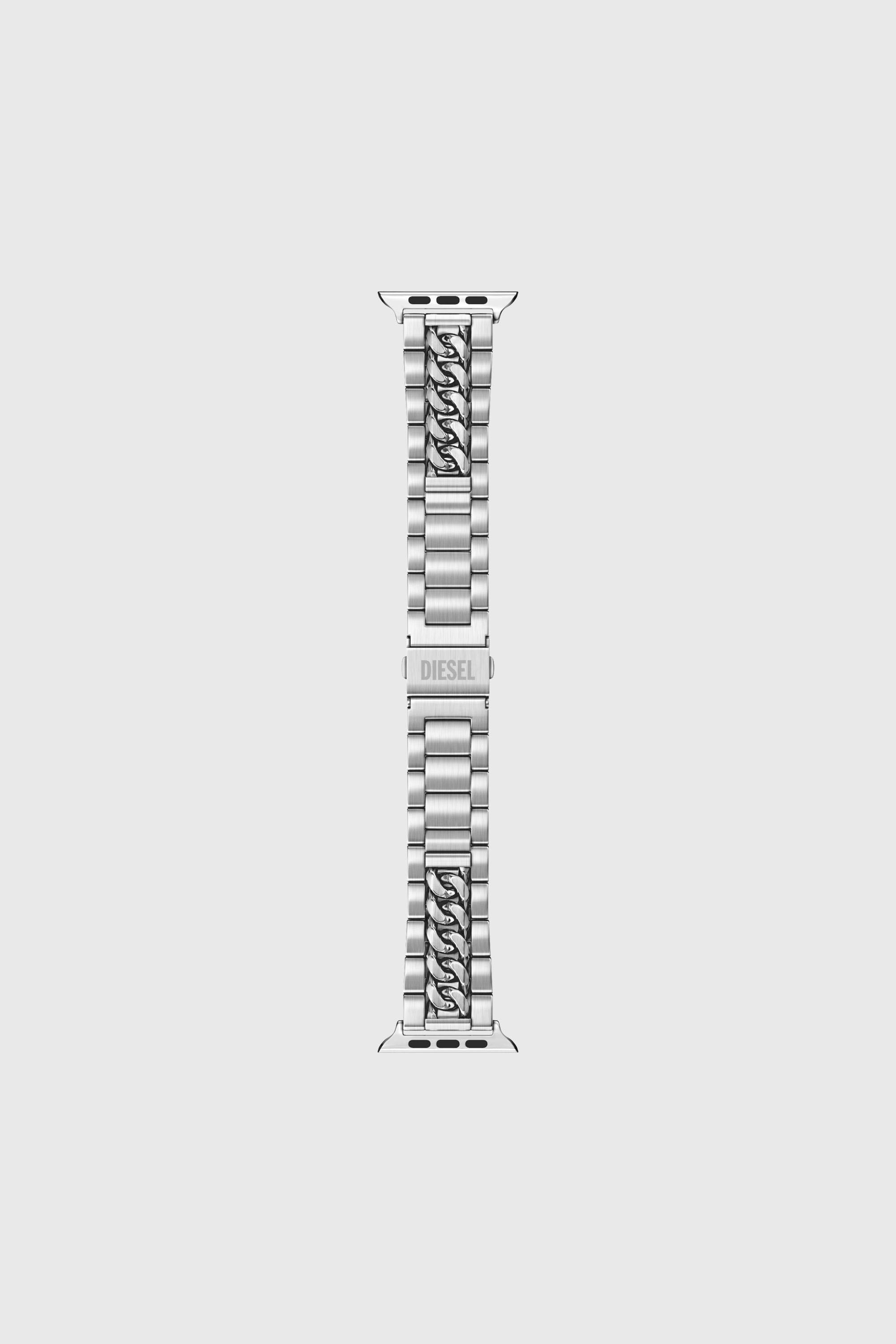 Diesel, Stainless steel watch band for apple watch, 38-49mm, Straps, Man in Silver