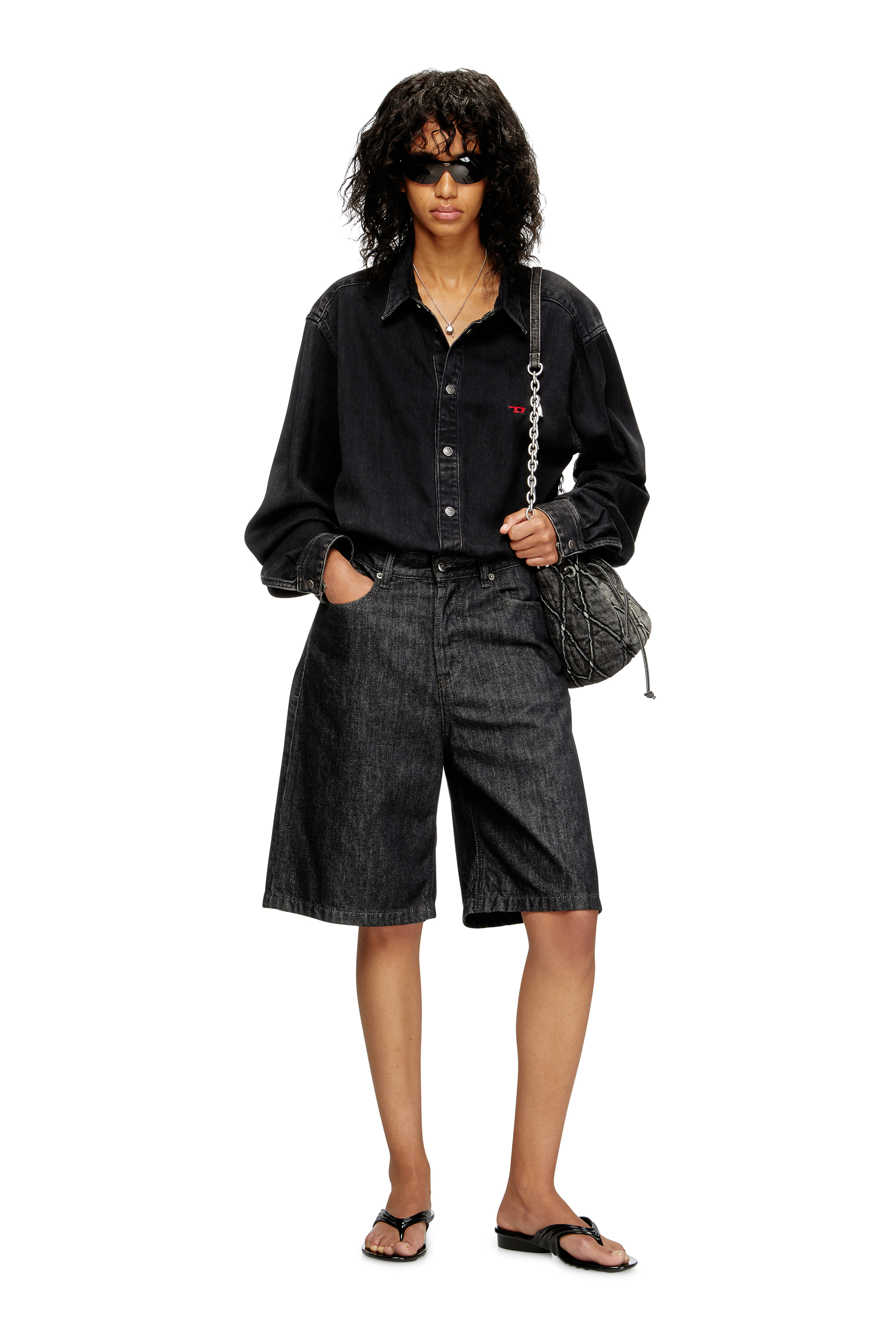 Diesel - MELISSA QUANTUM THONG, Woman's Sculptural flip-flops in Melflex&reg; in Black - 7