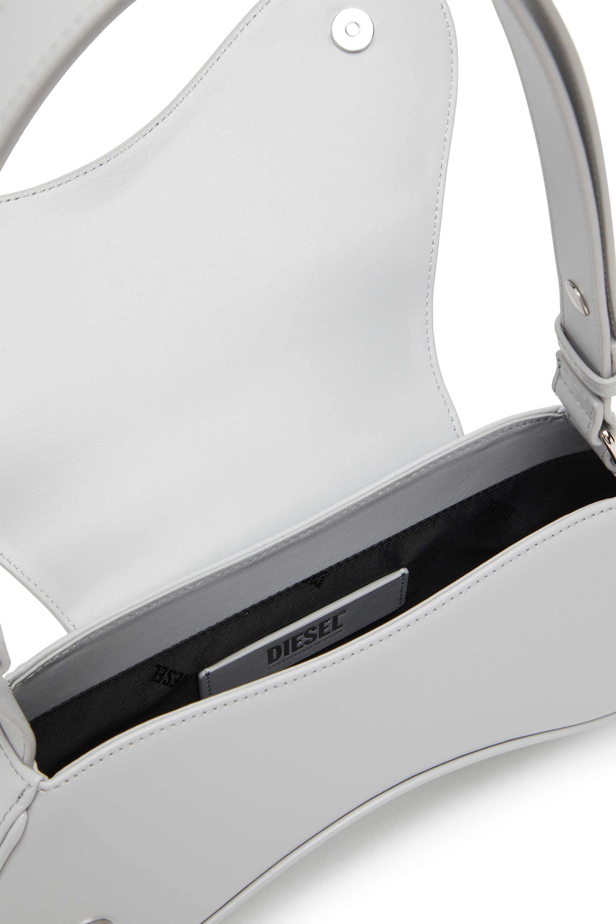 Diesel - PLAY CROSSBODY, Woman's Play-Crossbody bag in semi gloss leather in Grey - 4