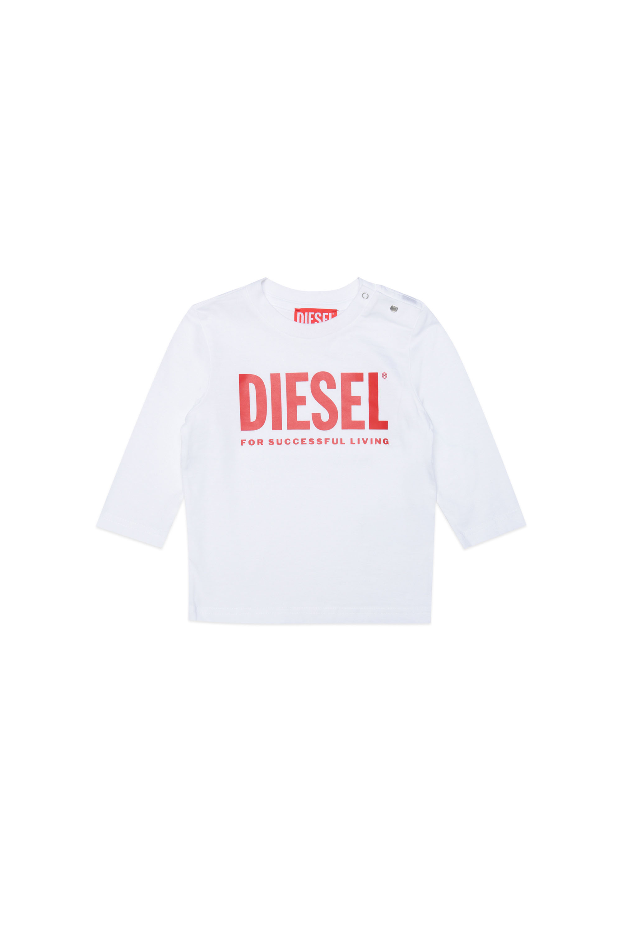 Diesel - Maglia a maniche lunghe con logo stampato - T-shirts e Tops - Unisex - Bianco