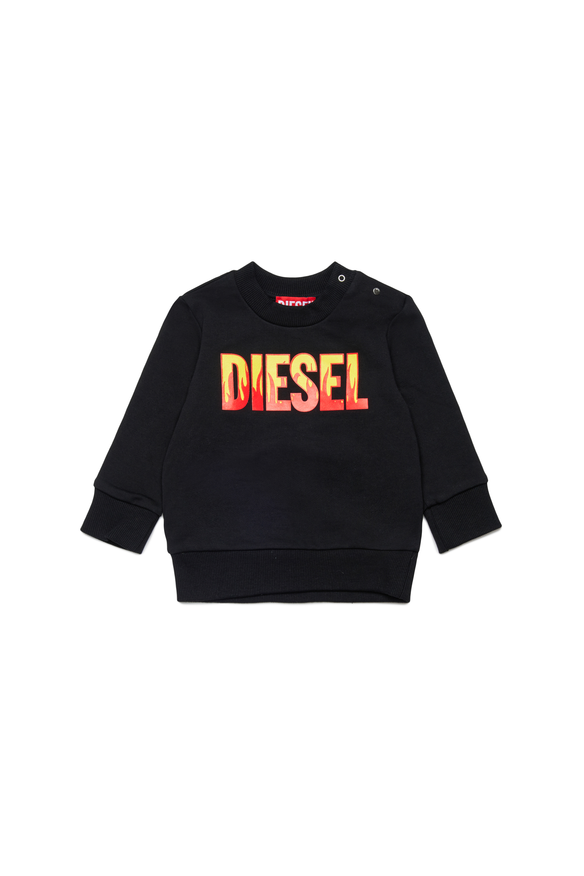 Diesel Boys Black - Sweatshirt With Flame Logo Print - Sweaters - Man Size 24-36 Kids
