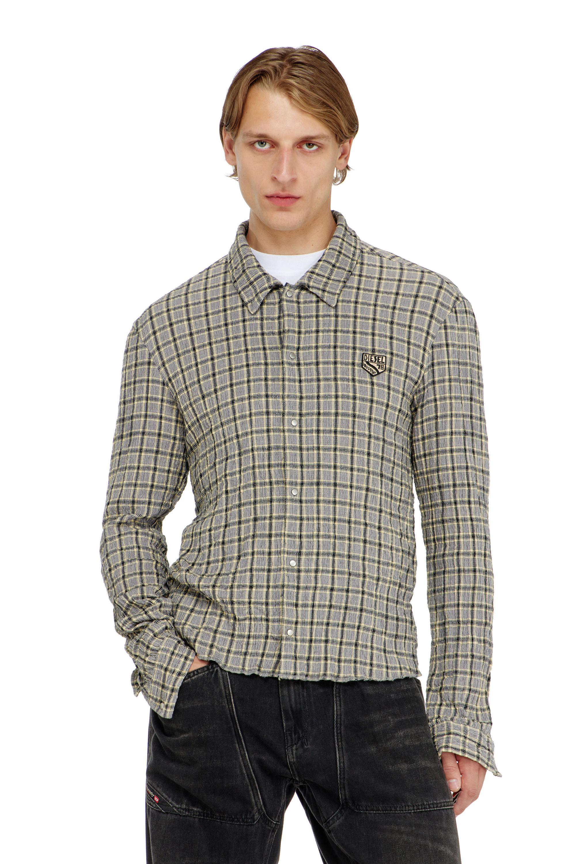 Diesel Men's - Check Shirt With Seersucker Effect - Shirts - Man Size 50
