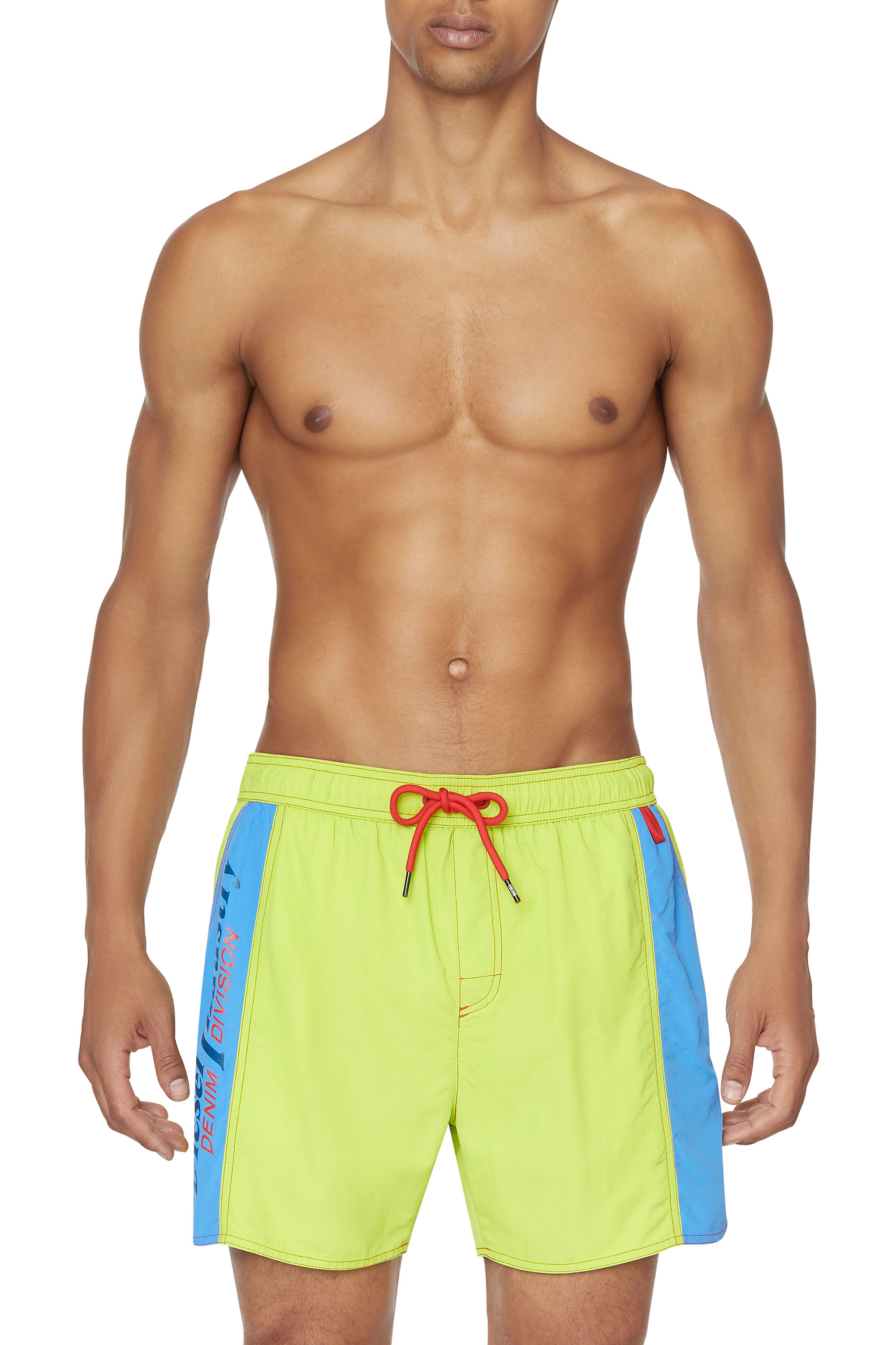 Diesel Mid-length Swim Shorts With Side Panels In Multicolor