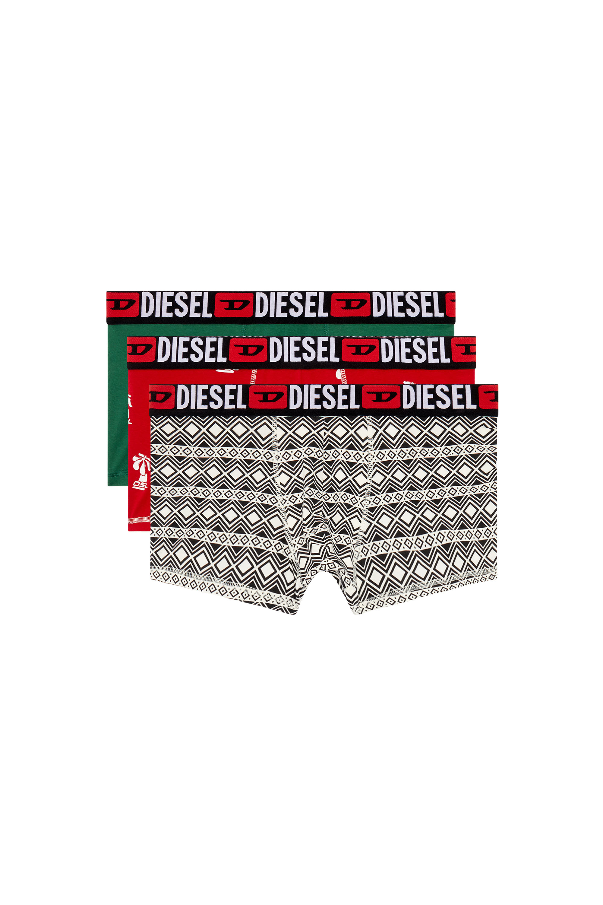 Diesel - Three-pack printed boxer briefs - Trunks - Man - Multicolor