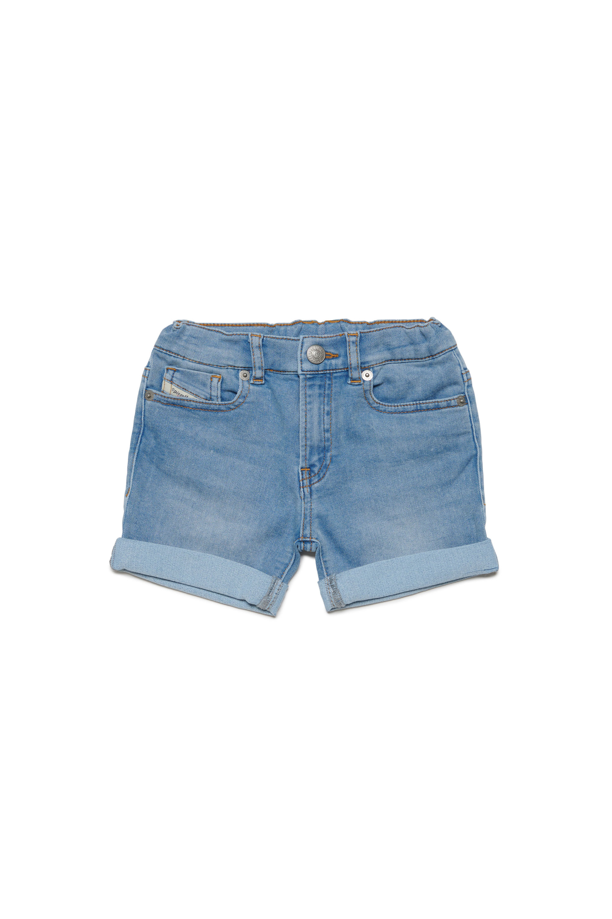 Diesel - Short en tissu Jogg Jeans avec revers - Shorts - Mixte - Bleu