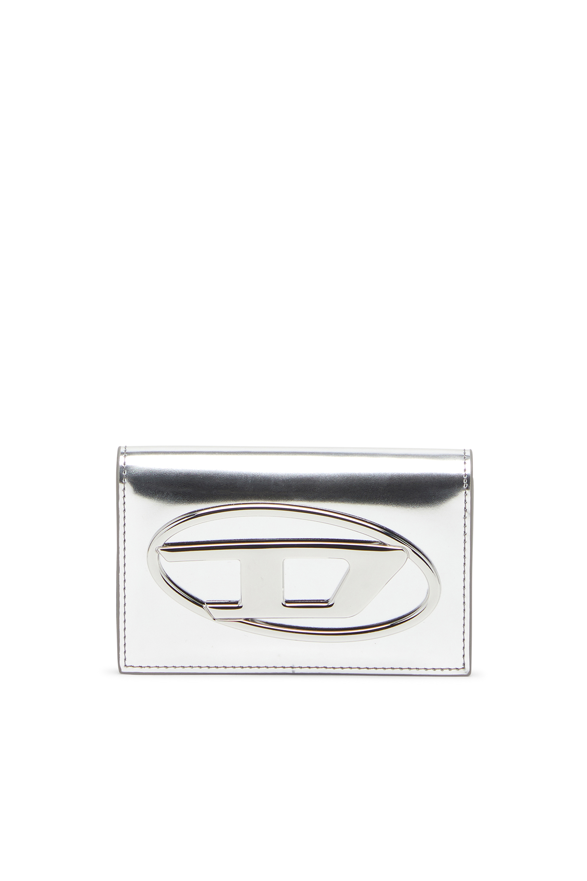 Diesel Mulher Prata - Metallic Leather Card Holder - Card Cases - Woman Uni