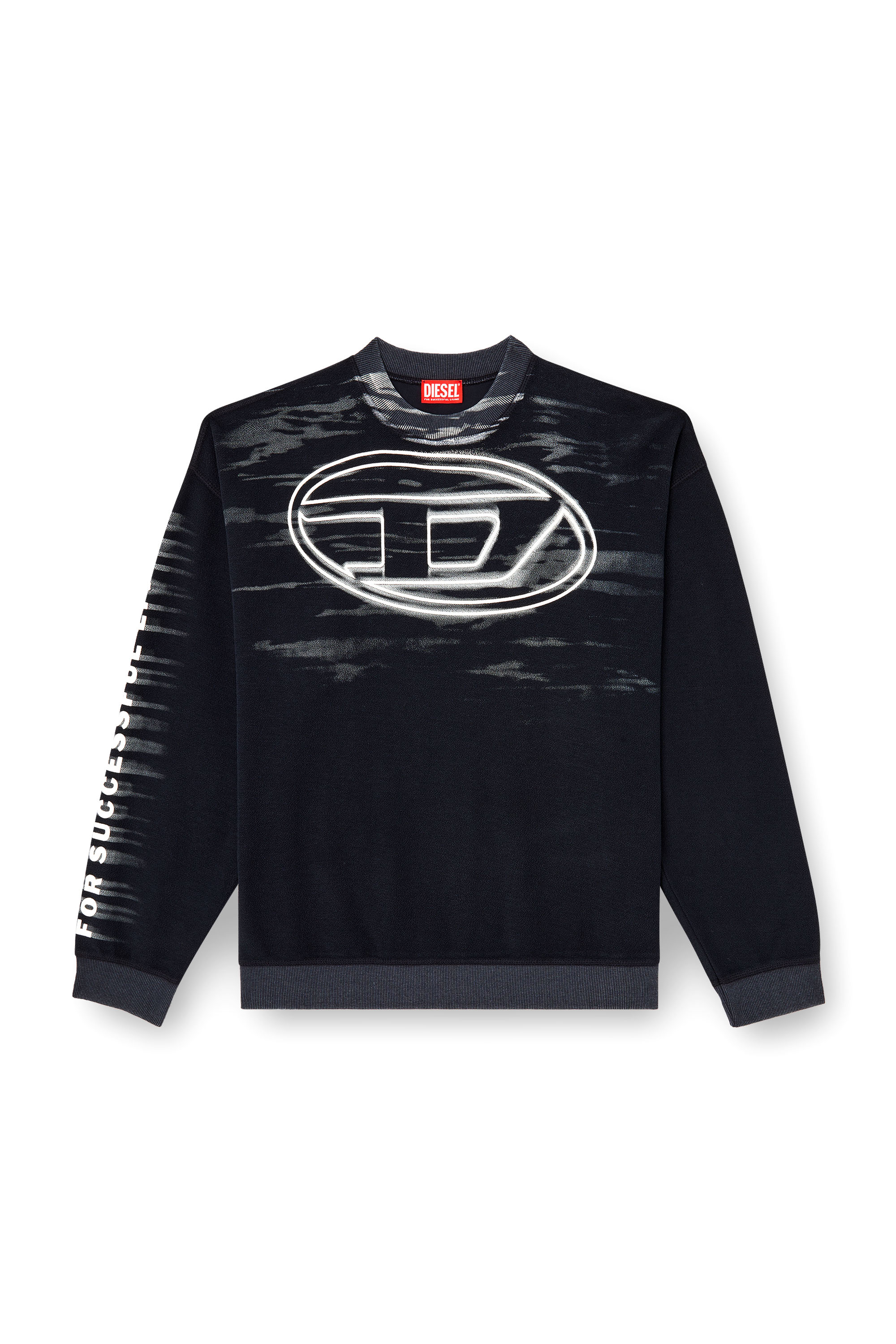 Diesel - S-BOXT-T1, Man's Cotton sweatshirt with Oval D print in Dark Blue - 3