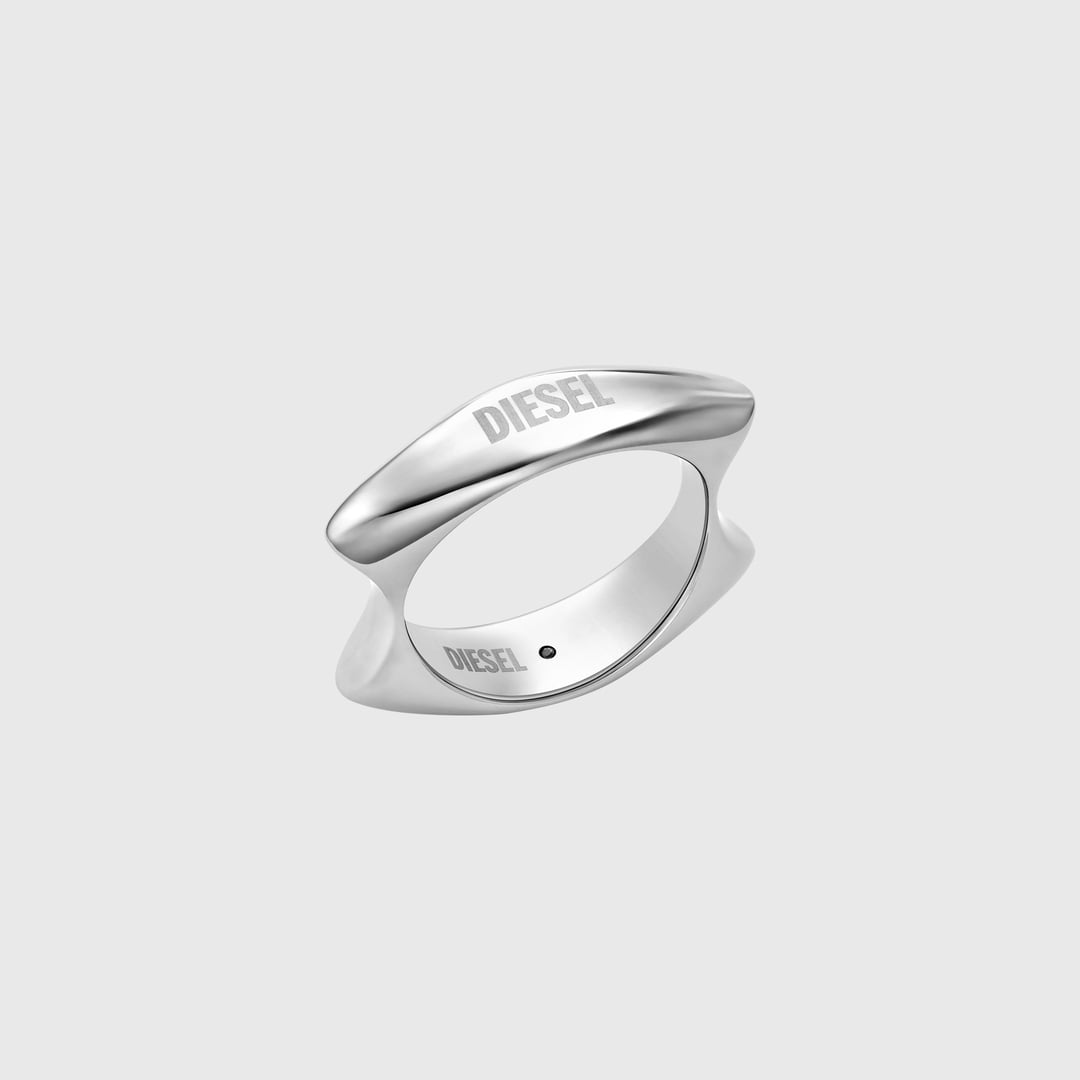 Diesel - Stainless Steel Band Ring - Rings - Unisex - Silver