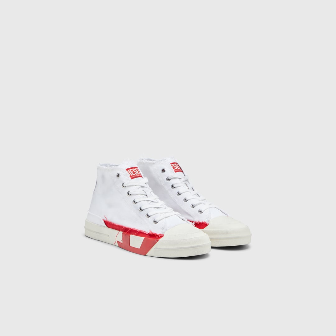 Diesel - S-D-Verse-Dirty-effect high-top canvas sneakers - Sneakers - Man - Multicolor