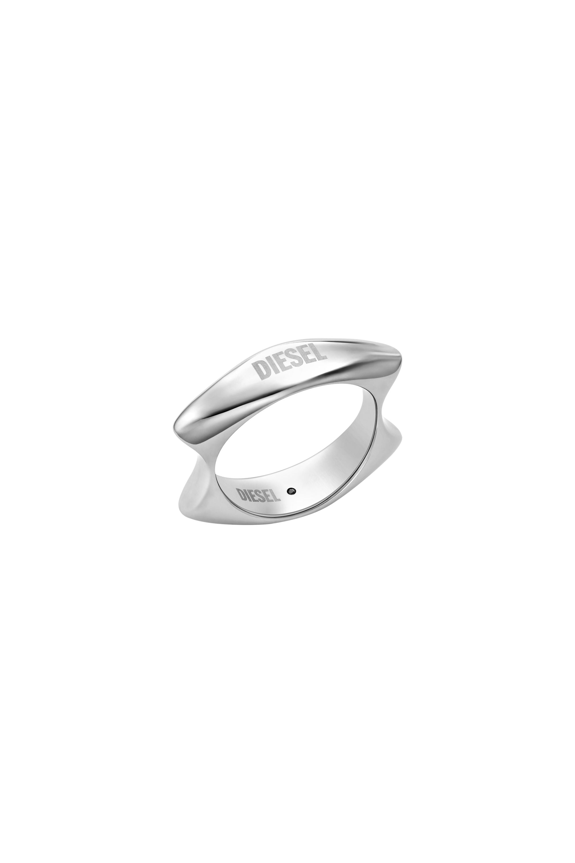 Diesel - Stainless Steel Band Ring - Rings - Unisex - Silver