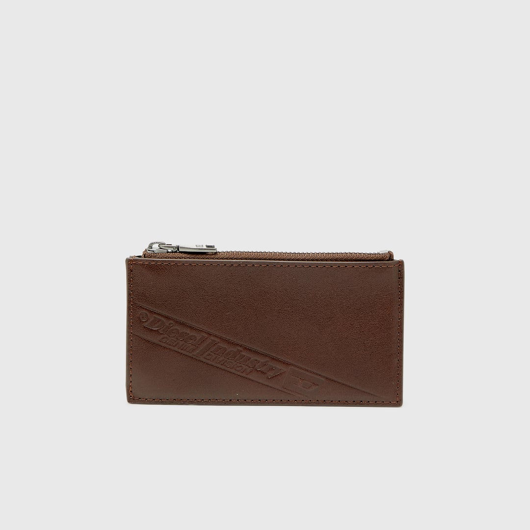 Diesel - Leather card holder with zip closure - Card cases - Man - Brown