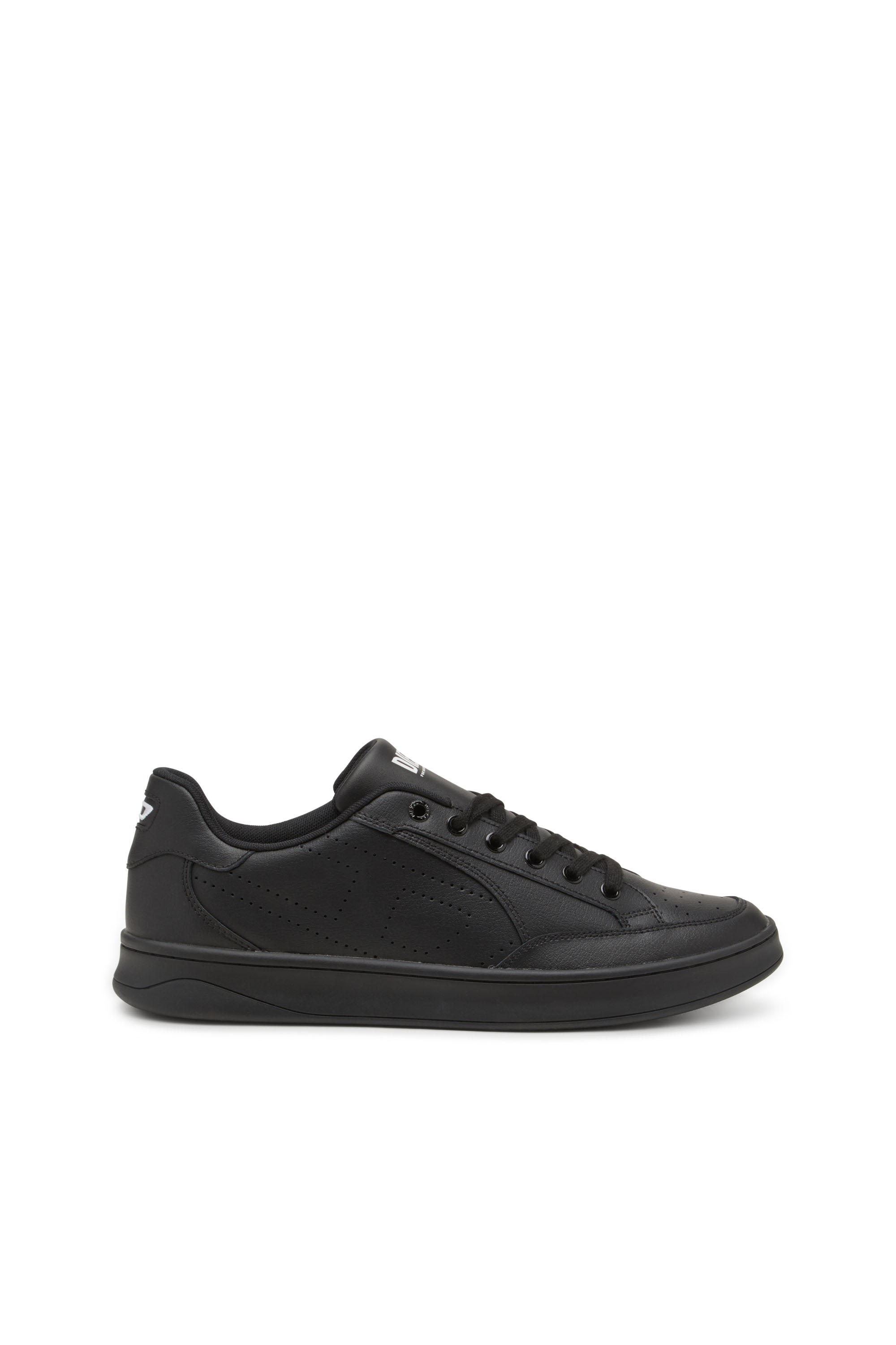 Diesel - S-Dakota-Leather sneakers with perforated logo - Sneakers - Man - Black