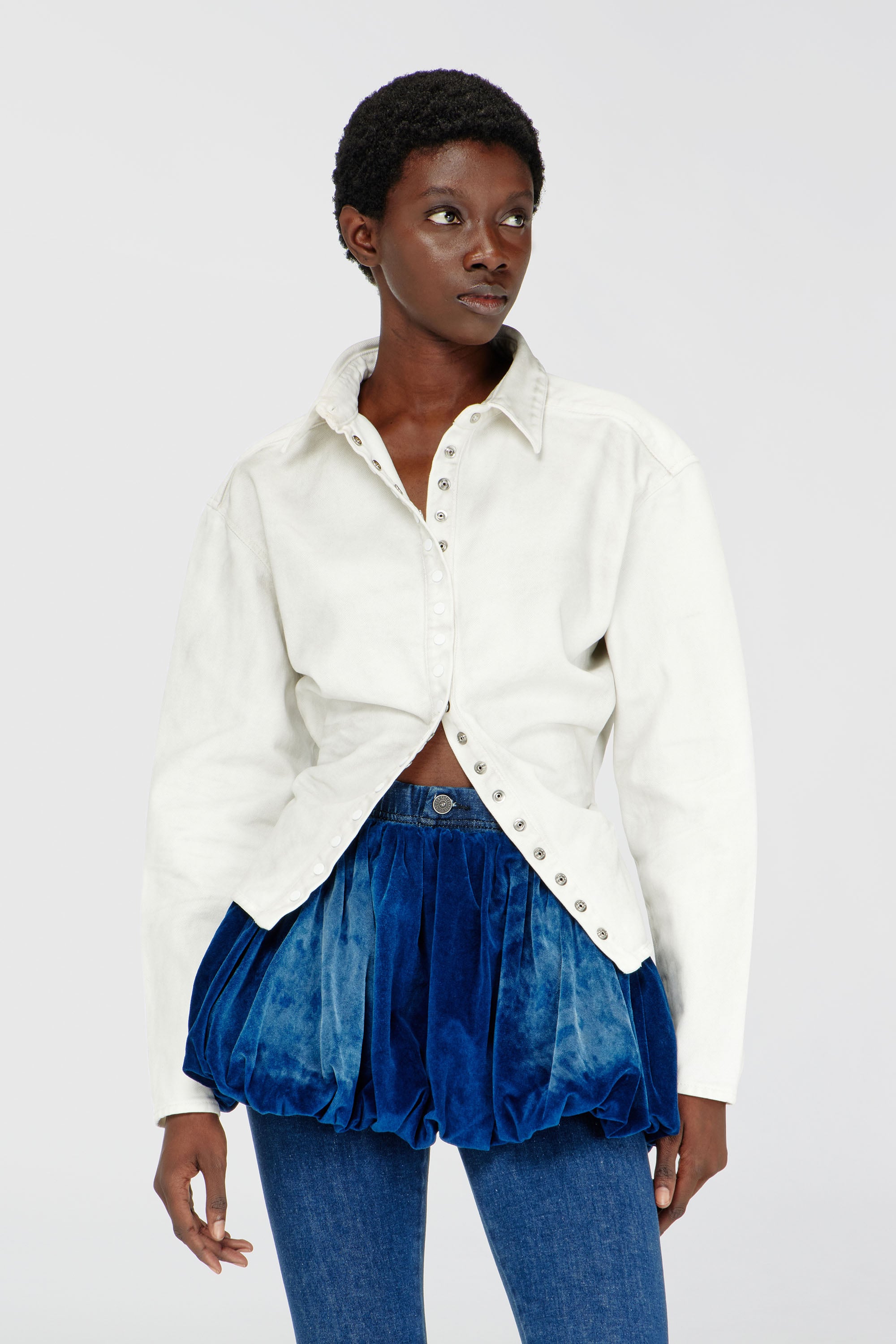 Diesel – Fitted shirt in denim – Denim Shirts – Woman – White