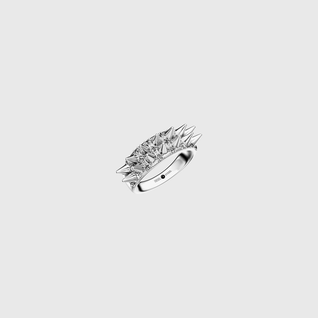 Diesel - Stainless Steel Band Ring - Rings - Unisex - Silver