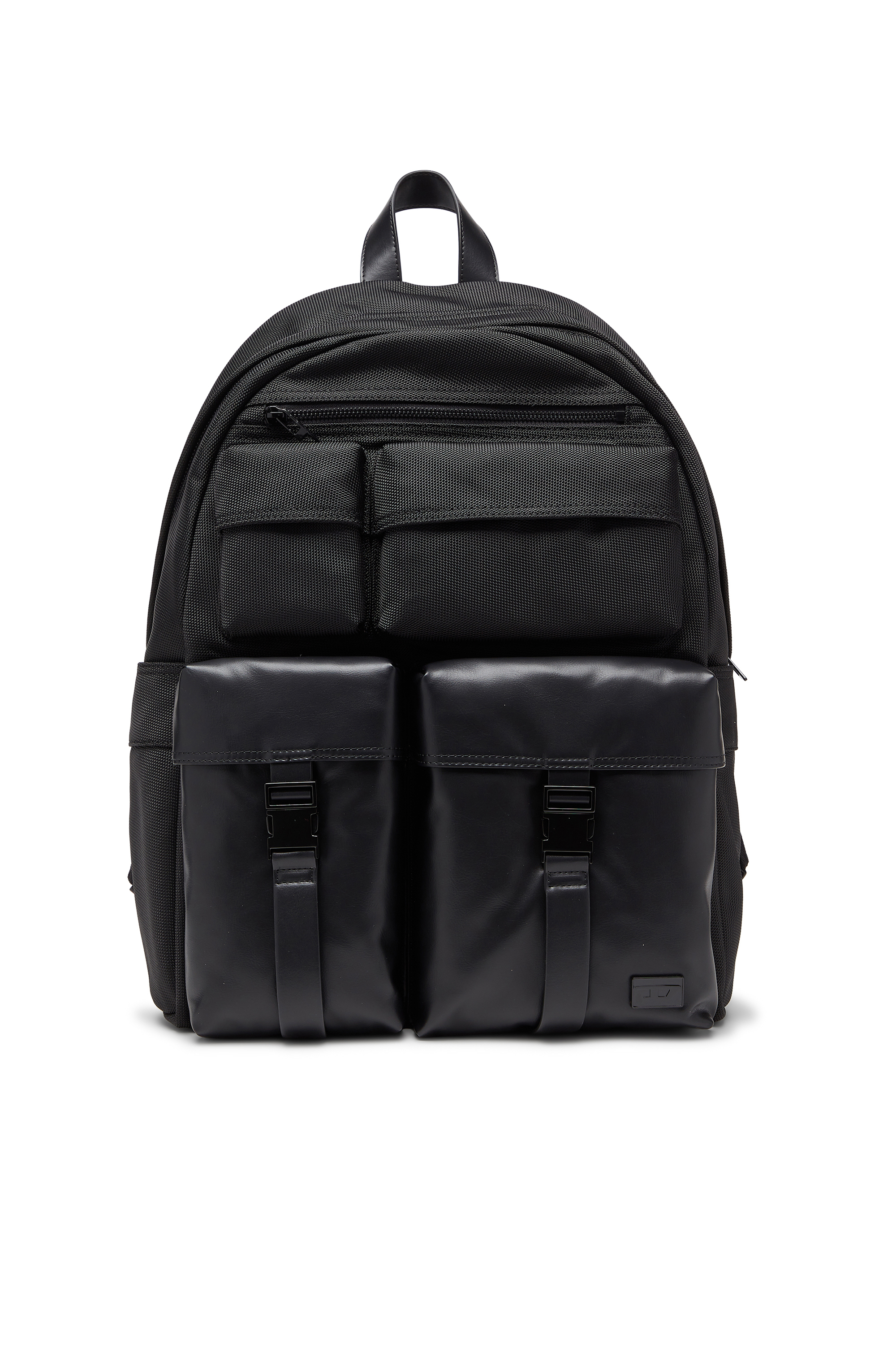 Diesel Unisex Black - Multi-Pkts - Backpack In Nylon With Front Pockets - Backpacks