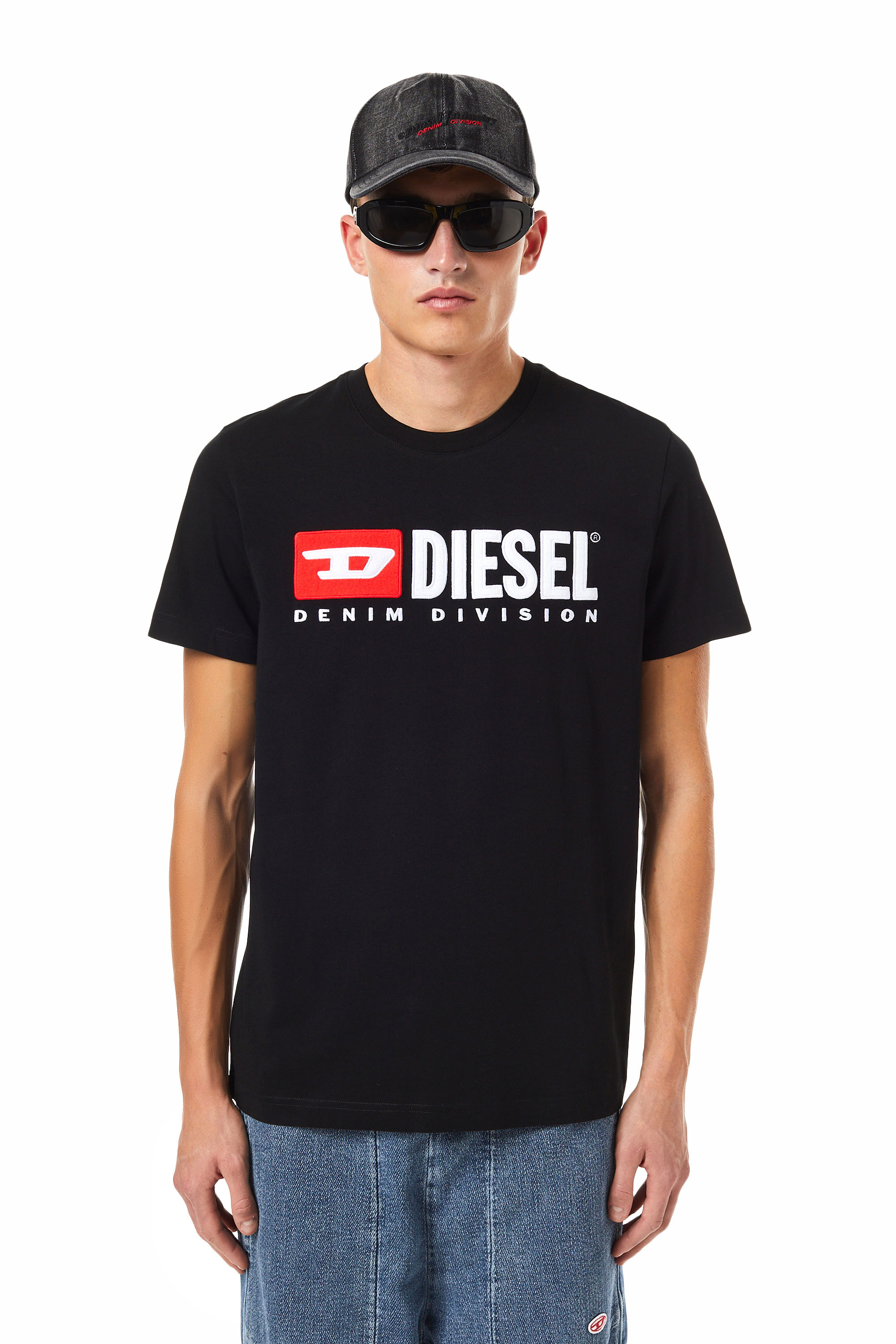 Diesel - T-shirt con logo in pile - T-Shirts - Uomo - Nero