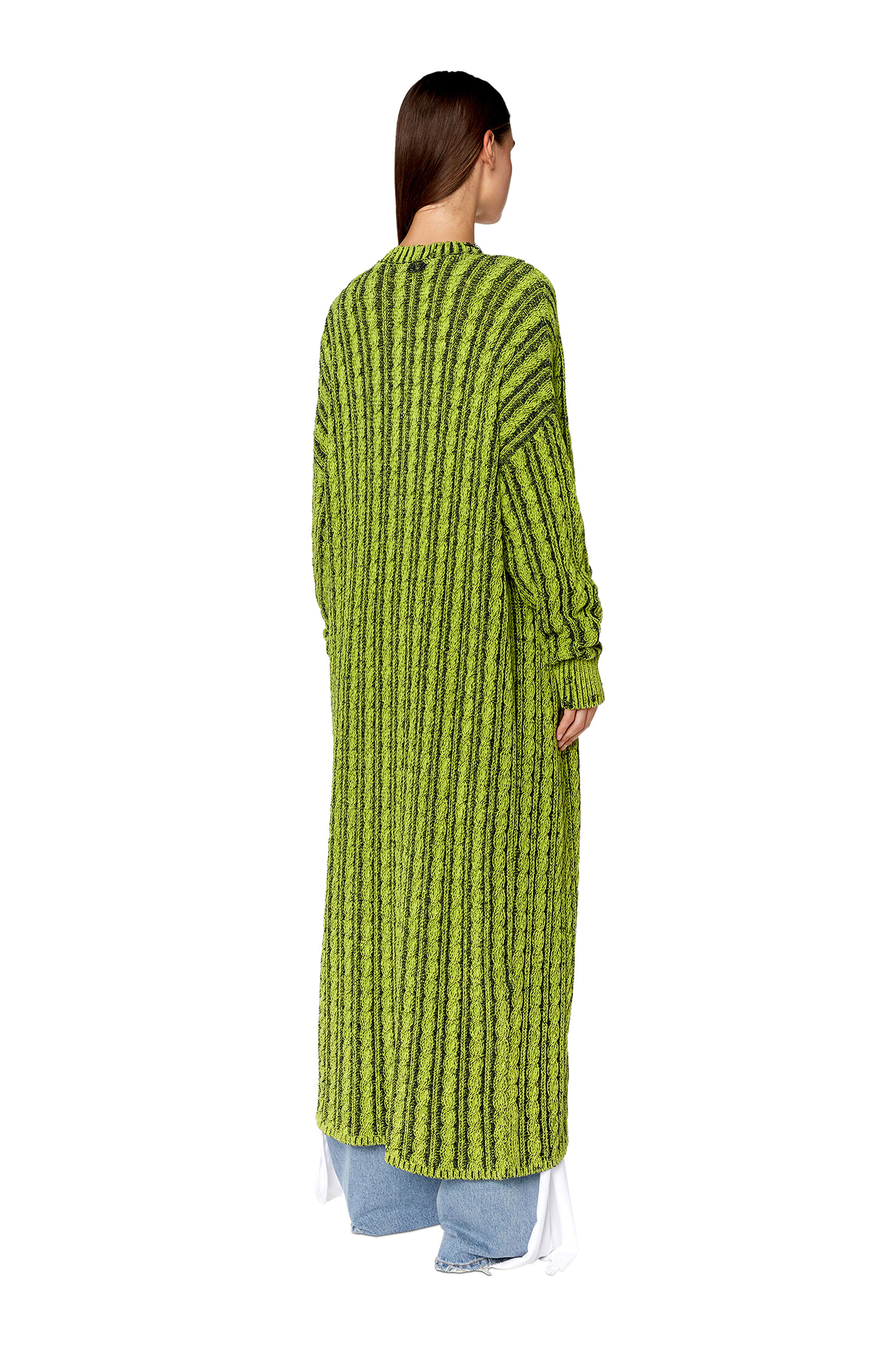 Diesel - Cardigan in cable-knit chenille - Knitwear - Woman - Green
