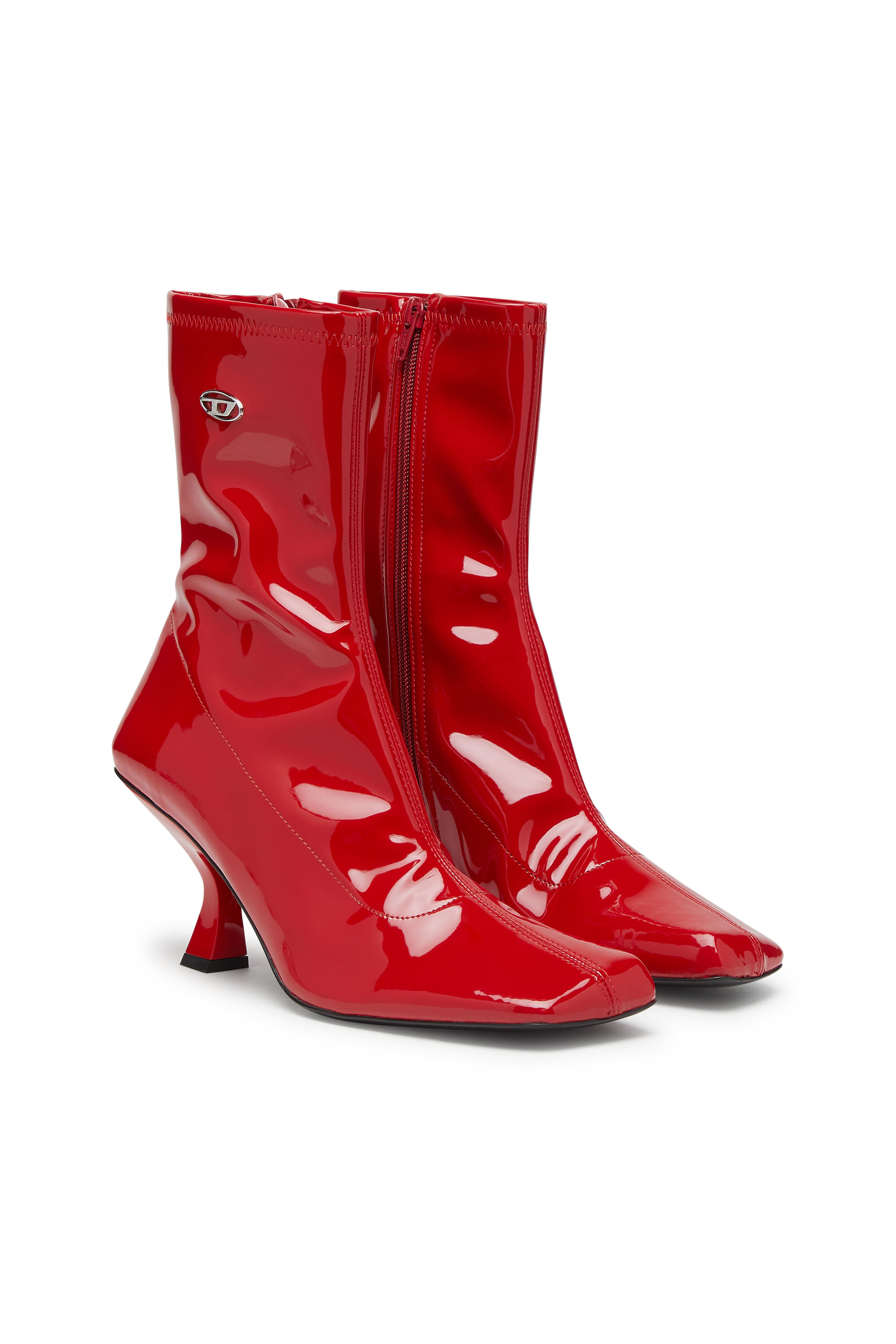 Diesel - D-AMBER MD BT, Woman's D-Amber-Ankle boots in patent stretch PU in Red - 2