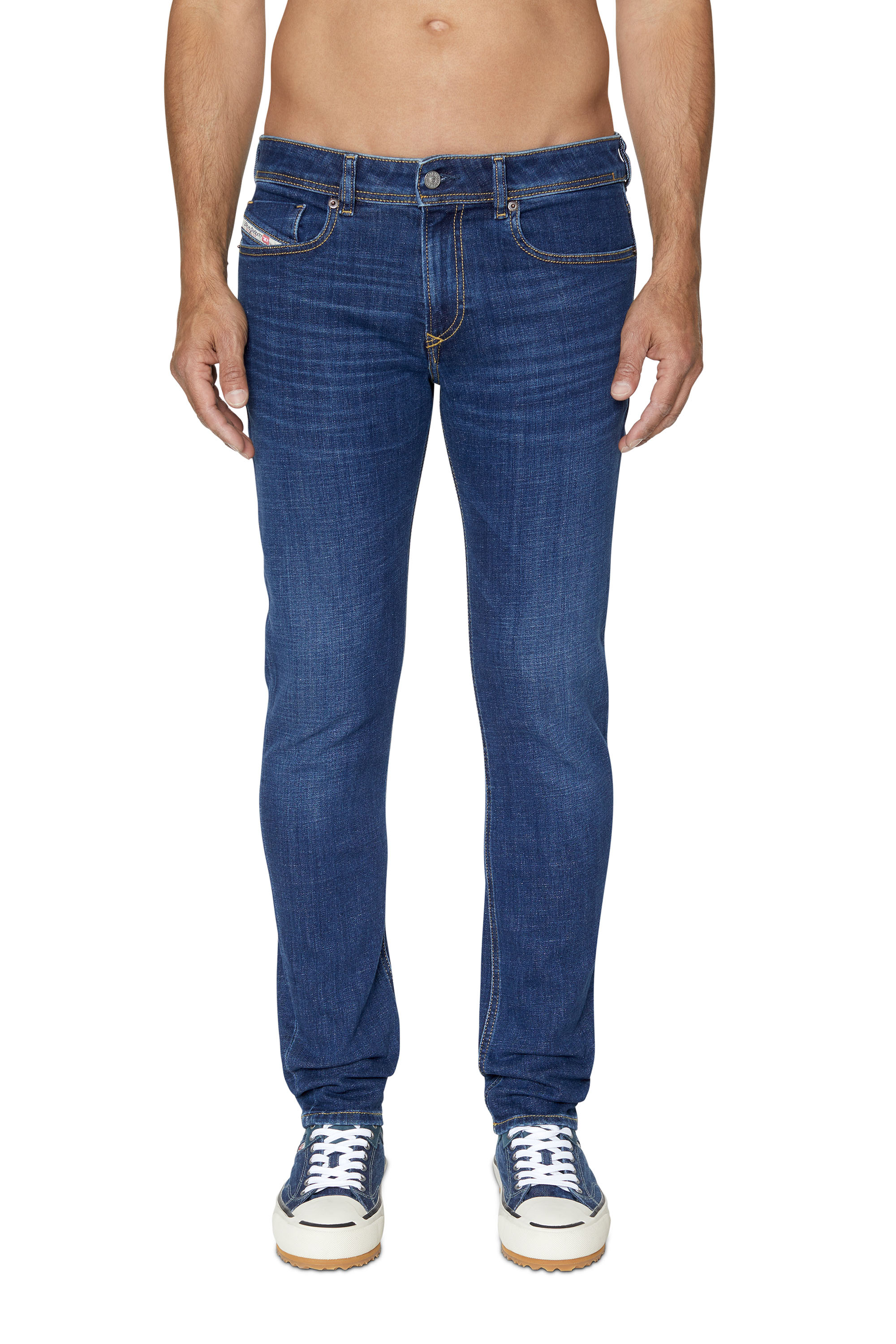 Diesel Logo Embroidered Skinny Jeans In Blue