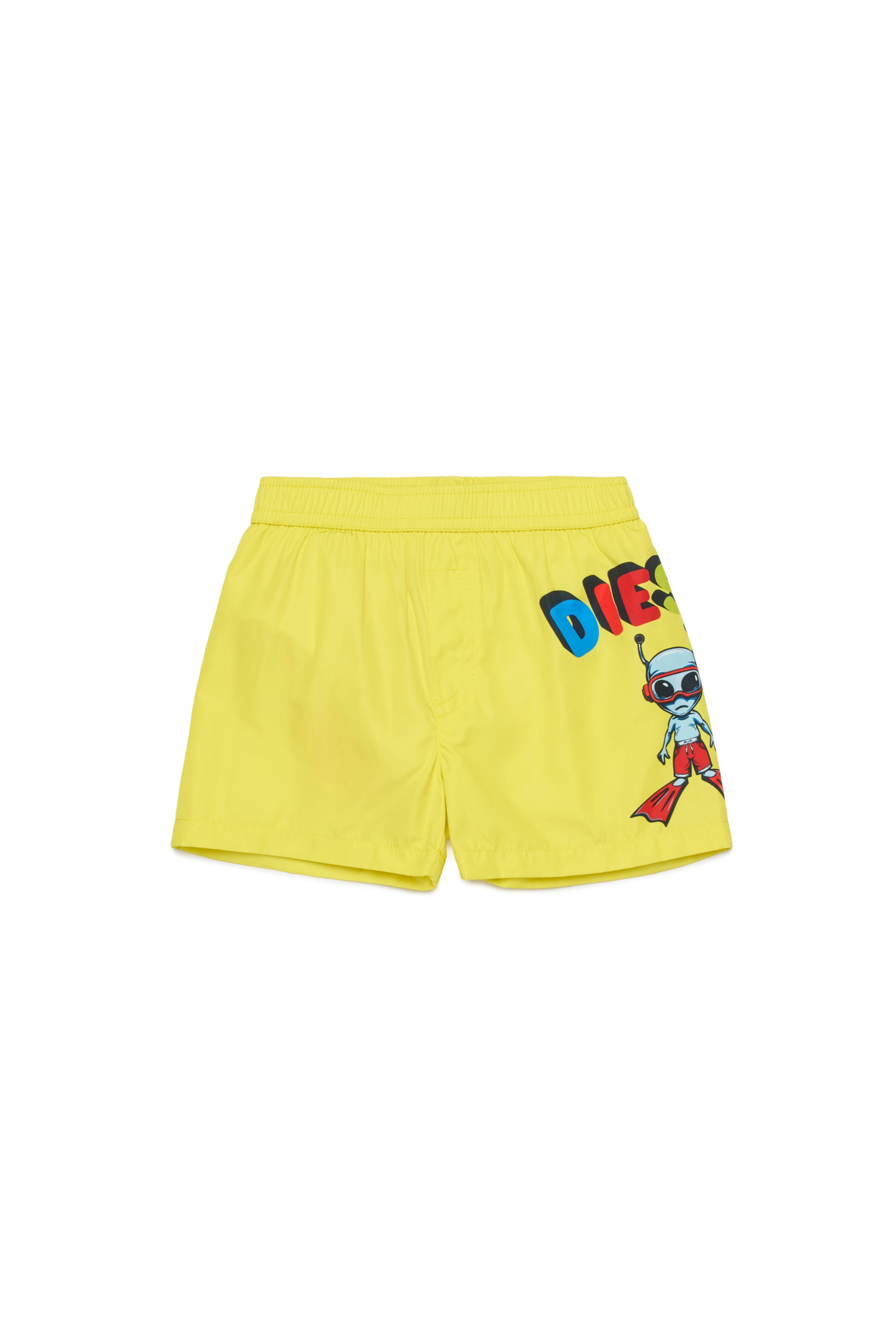 Diesel Boys Yellow - Swim Shorts With Alien Print - Beachwear - Man Size 24-36 Kids