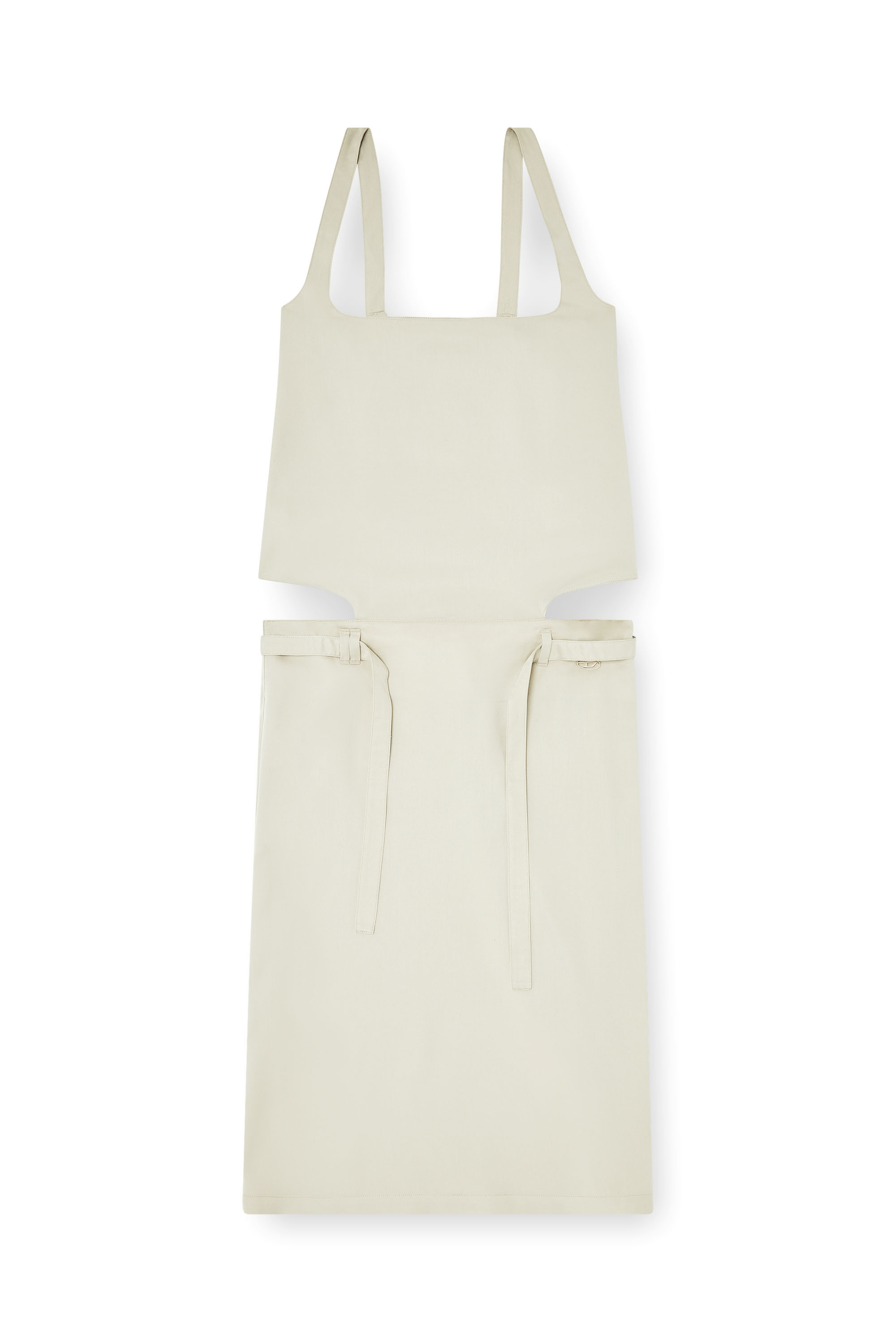Diesel - D-SANA, Woman's Open-back midi apron dress in lyocell in Beige - 3